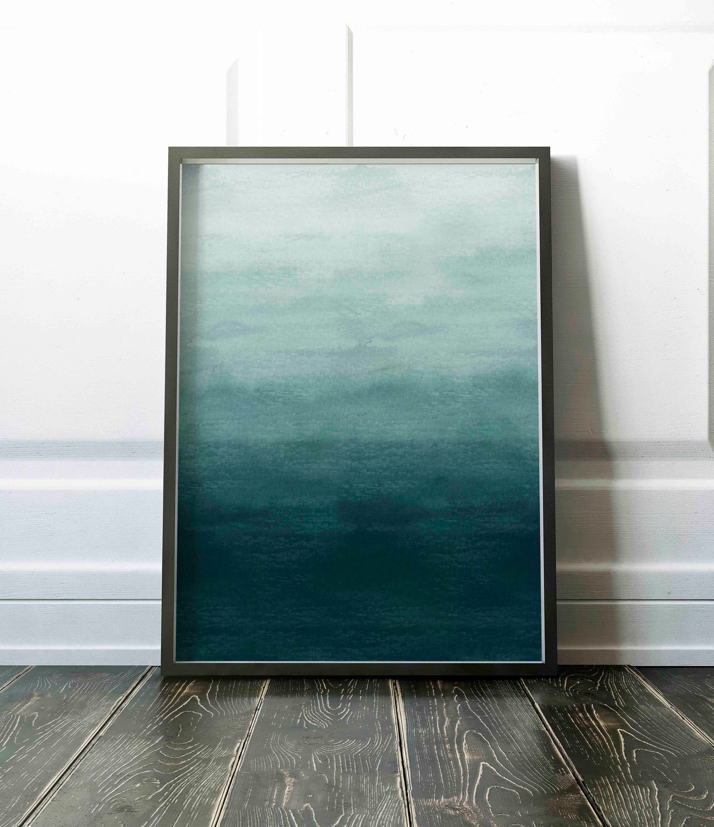 Blue Wash Minimal Painting Wall Art Print