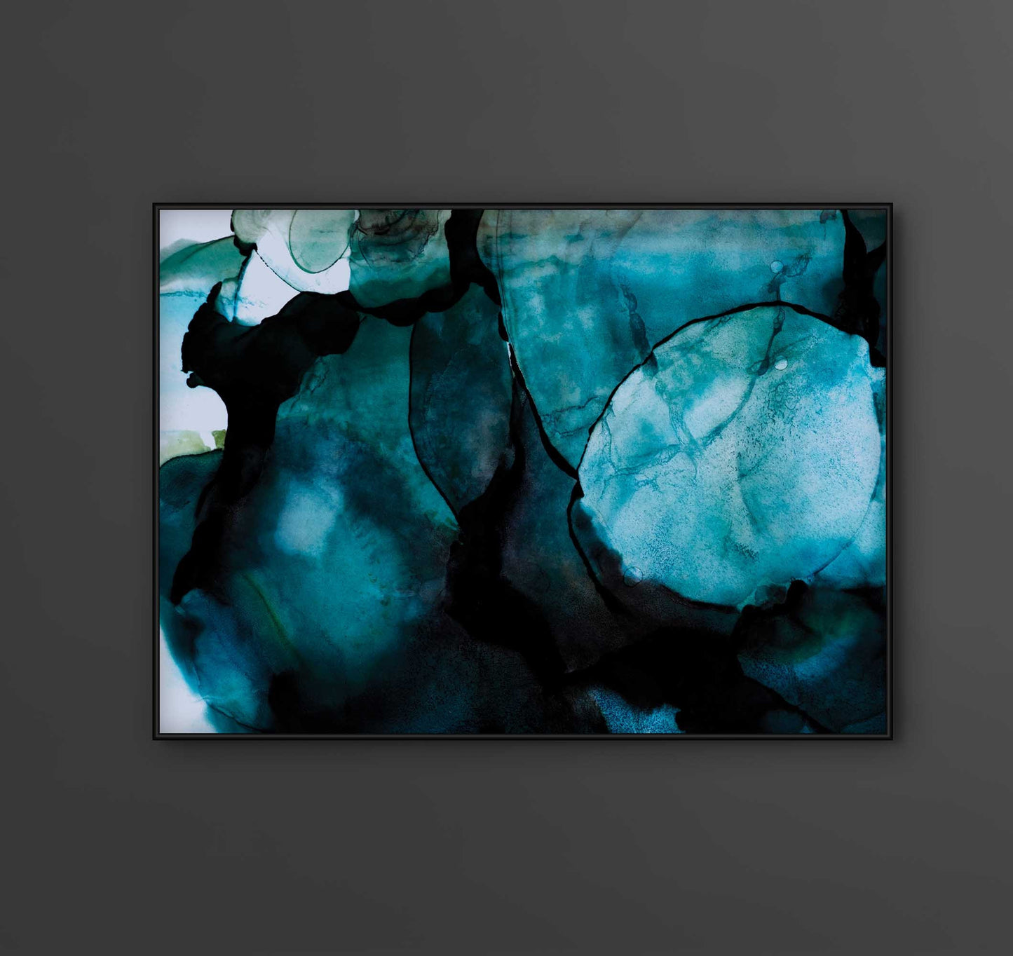 Deep Blue Watercolor Abstract Painting Art Print