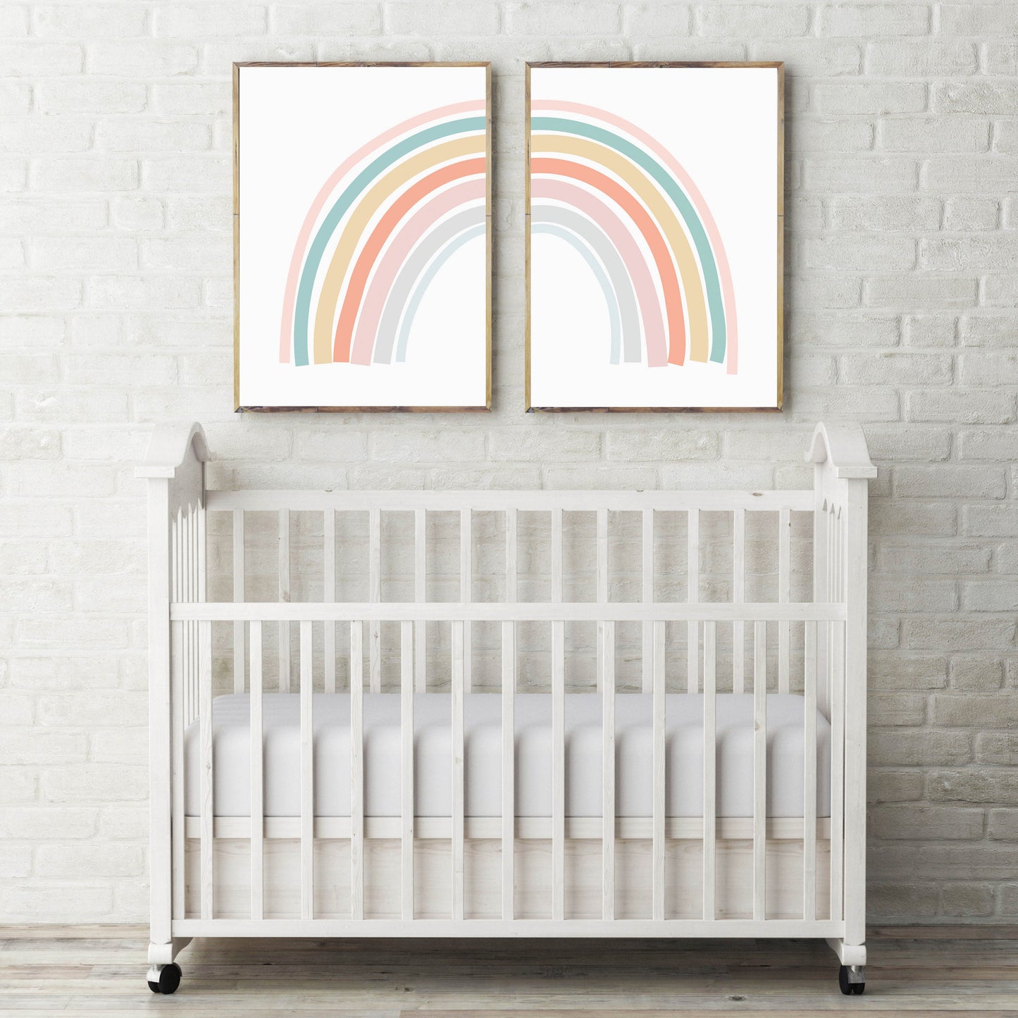 Set of 2 Rainbow Cute Boho Abstract Art Prints