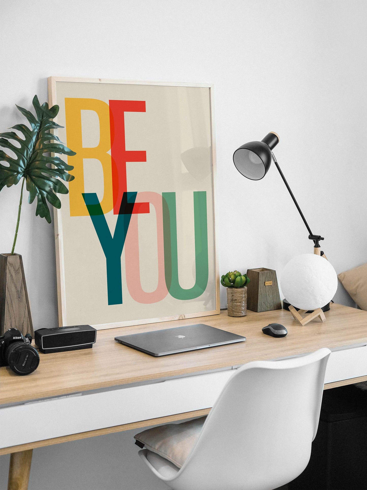Colorful BE YOU Text Art Print
