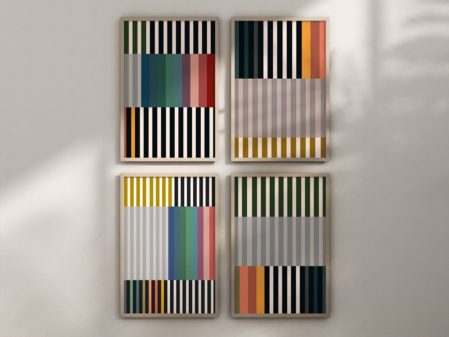 Set of 4 Colorful Abstract Gallery Art Prints
