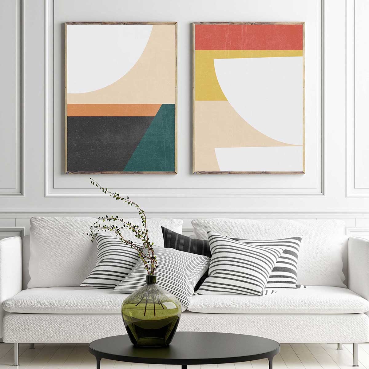 Set of 6 Colorful Mid Century Modern Art Prints