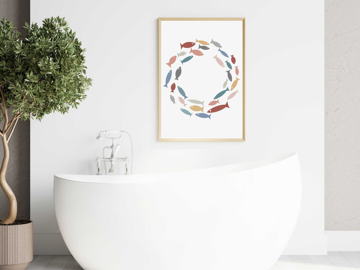 Colorful Modern Abstract Fish Art Print