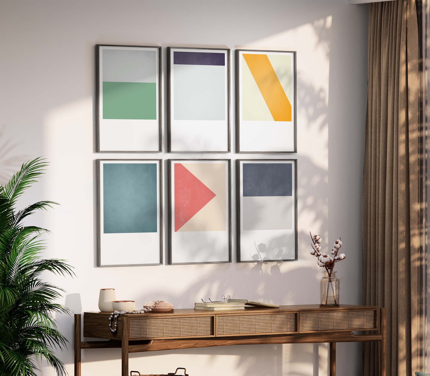 Set of 6 Cool Modern Gallery Wall Abstract Art Prints