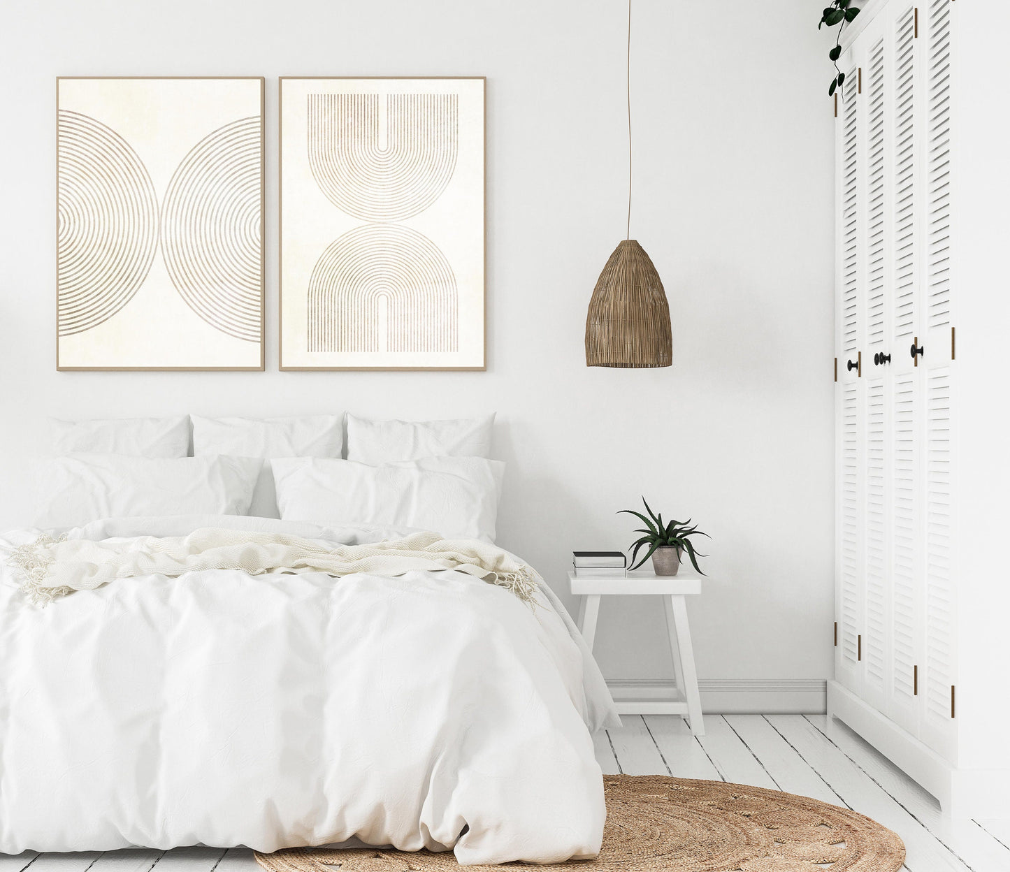Set of 6 Prints Neutral Mid Century Wall Art Prints