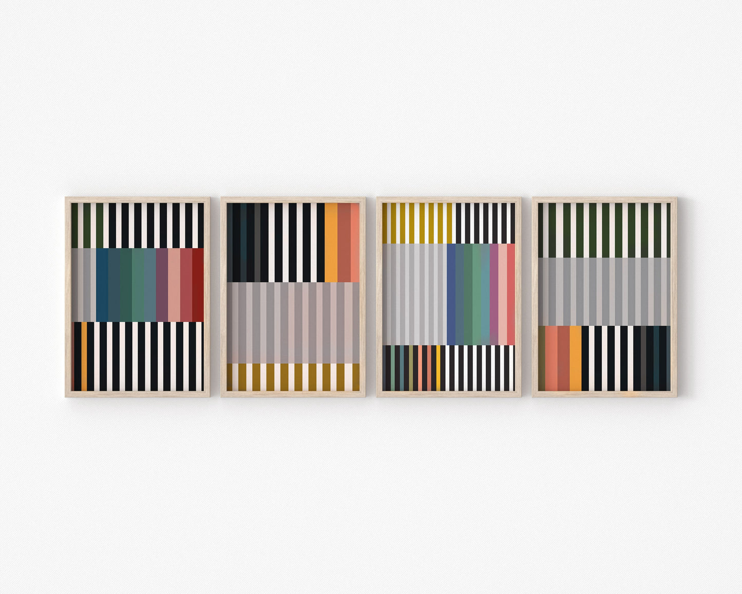 Set of 4 Colorful Abstract Gallery Art Prints