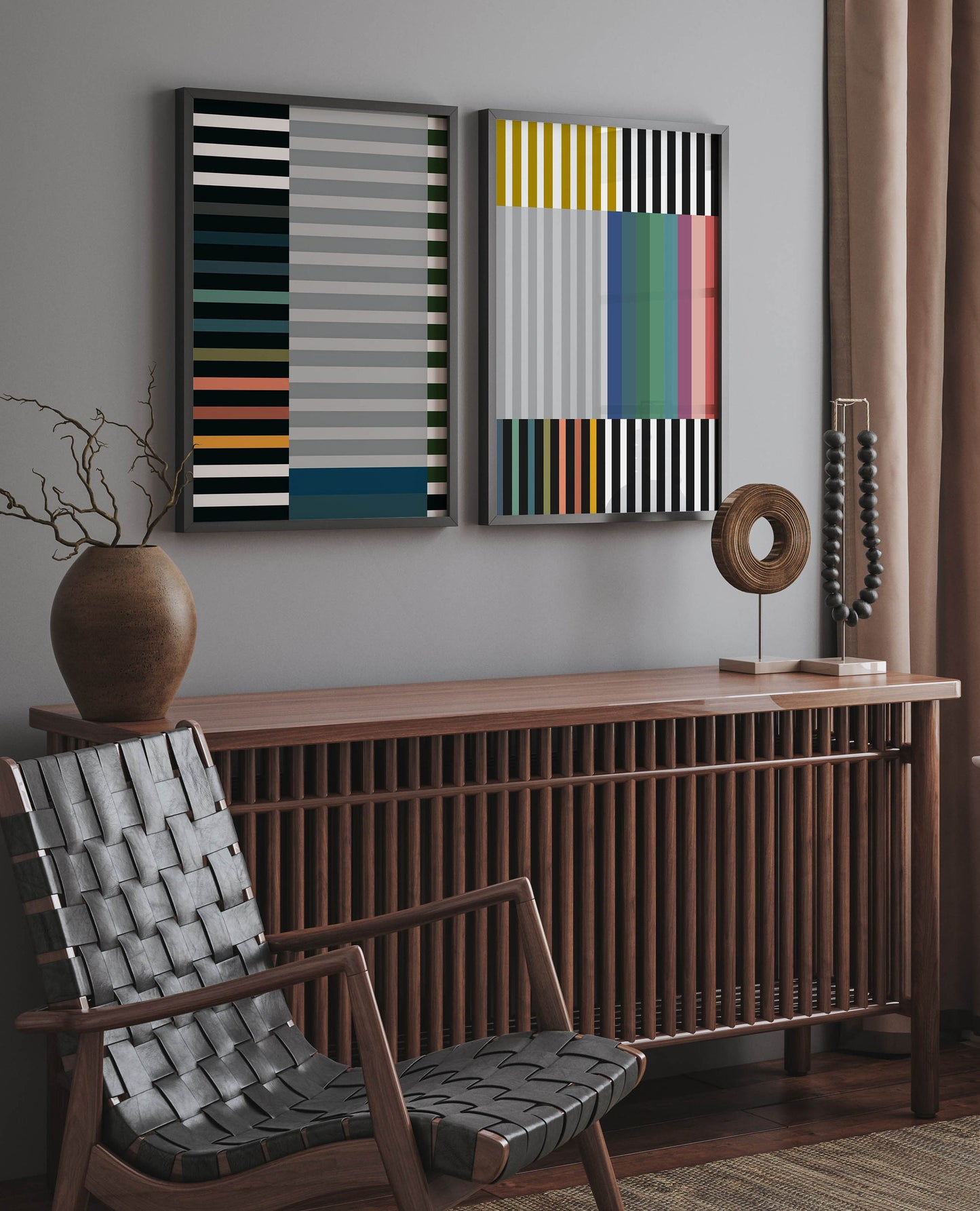 Set of 2 Cool Modern Abstract Art Prints