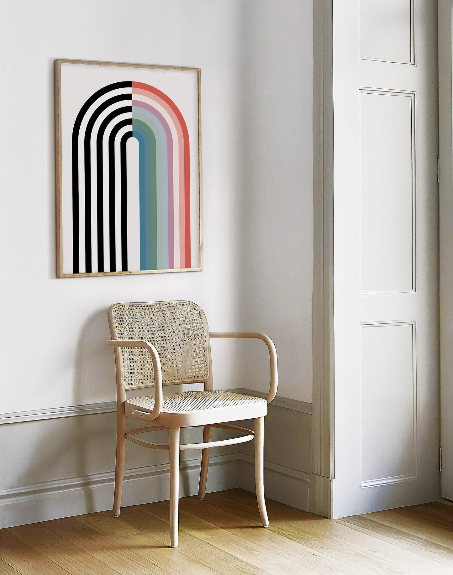 Colorful and Black and White Rainbow Print