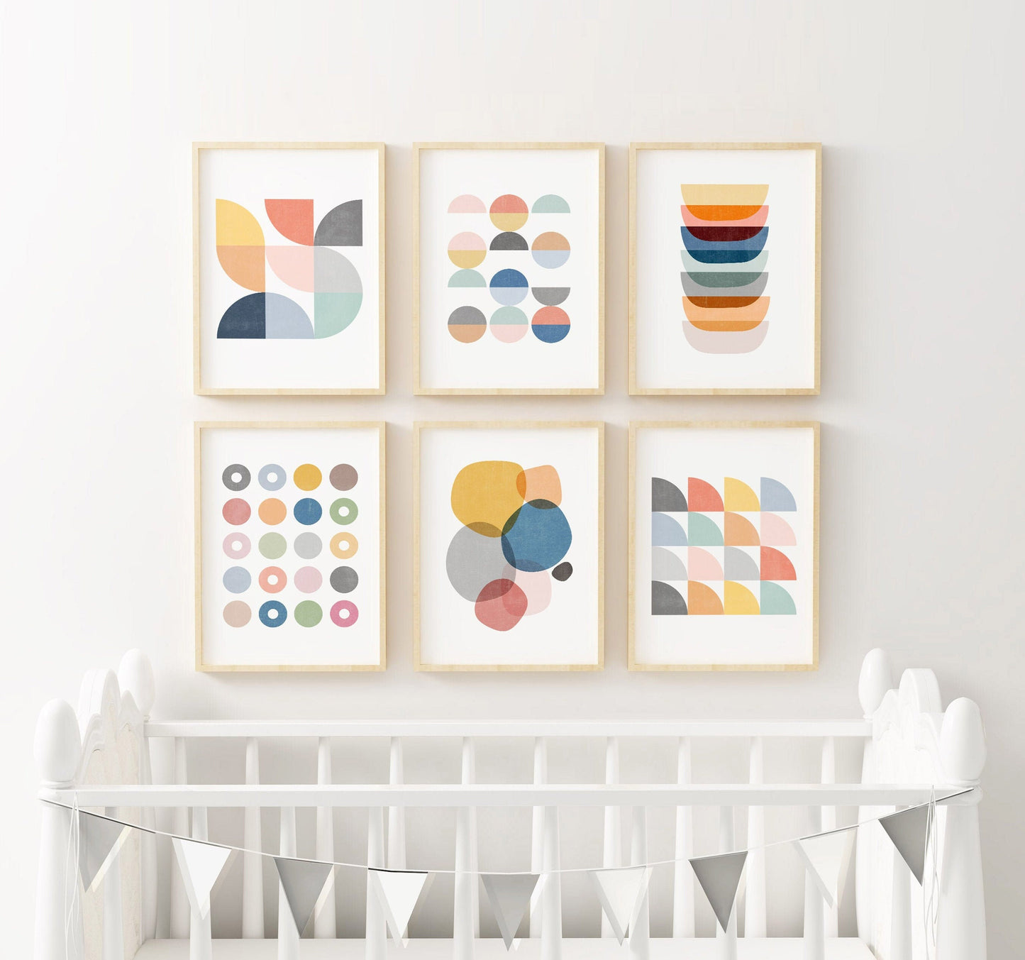 Set of 6 Fun Colorful Abstract Scandi Style Art Prints