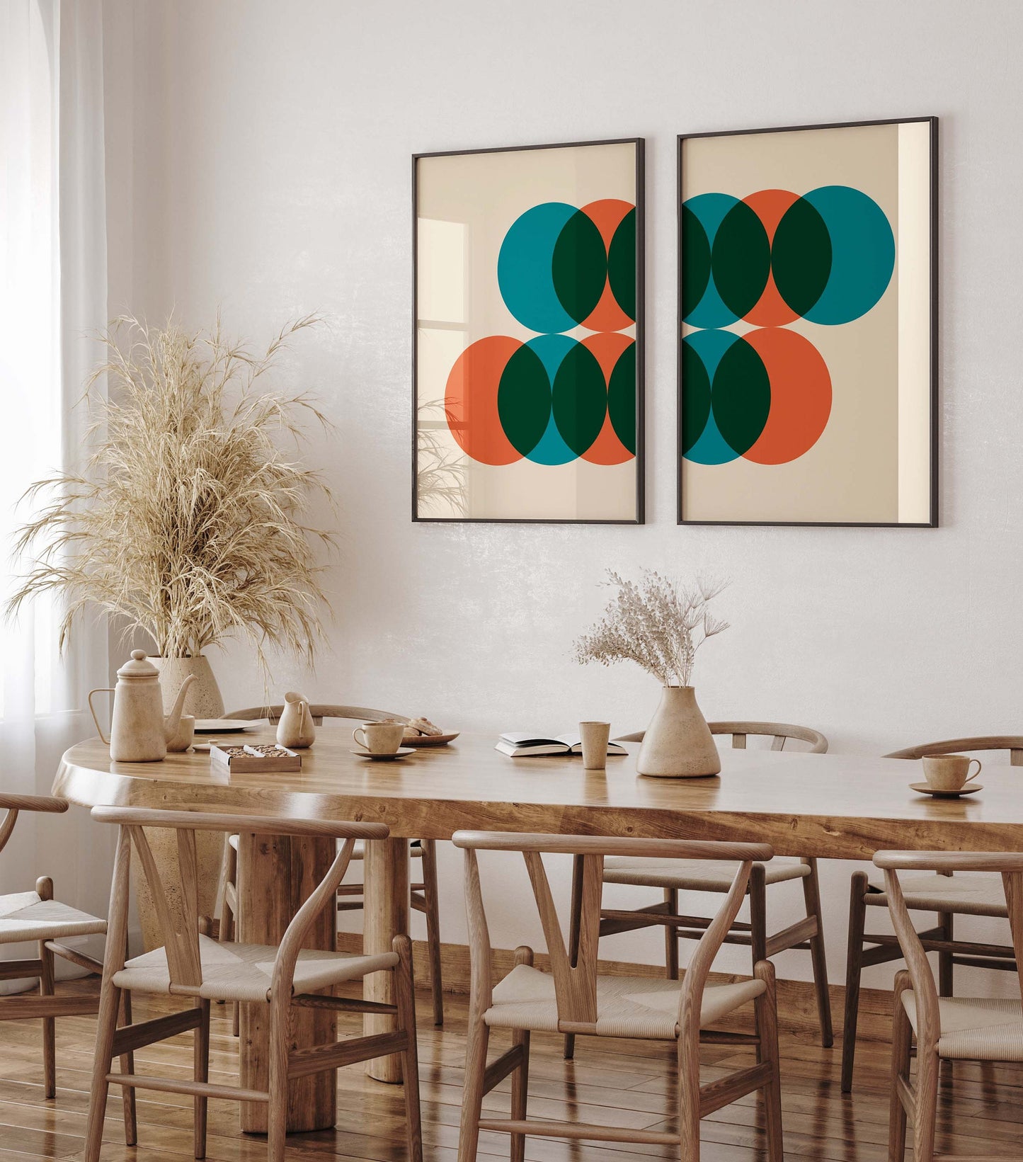 Set of 2 Retro Circles Poster Prints