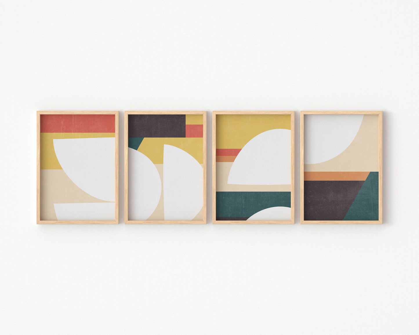 Set of 4 Mid Century Modern Colorful Gallery Prints