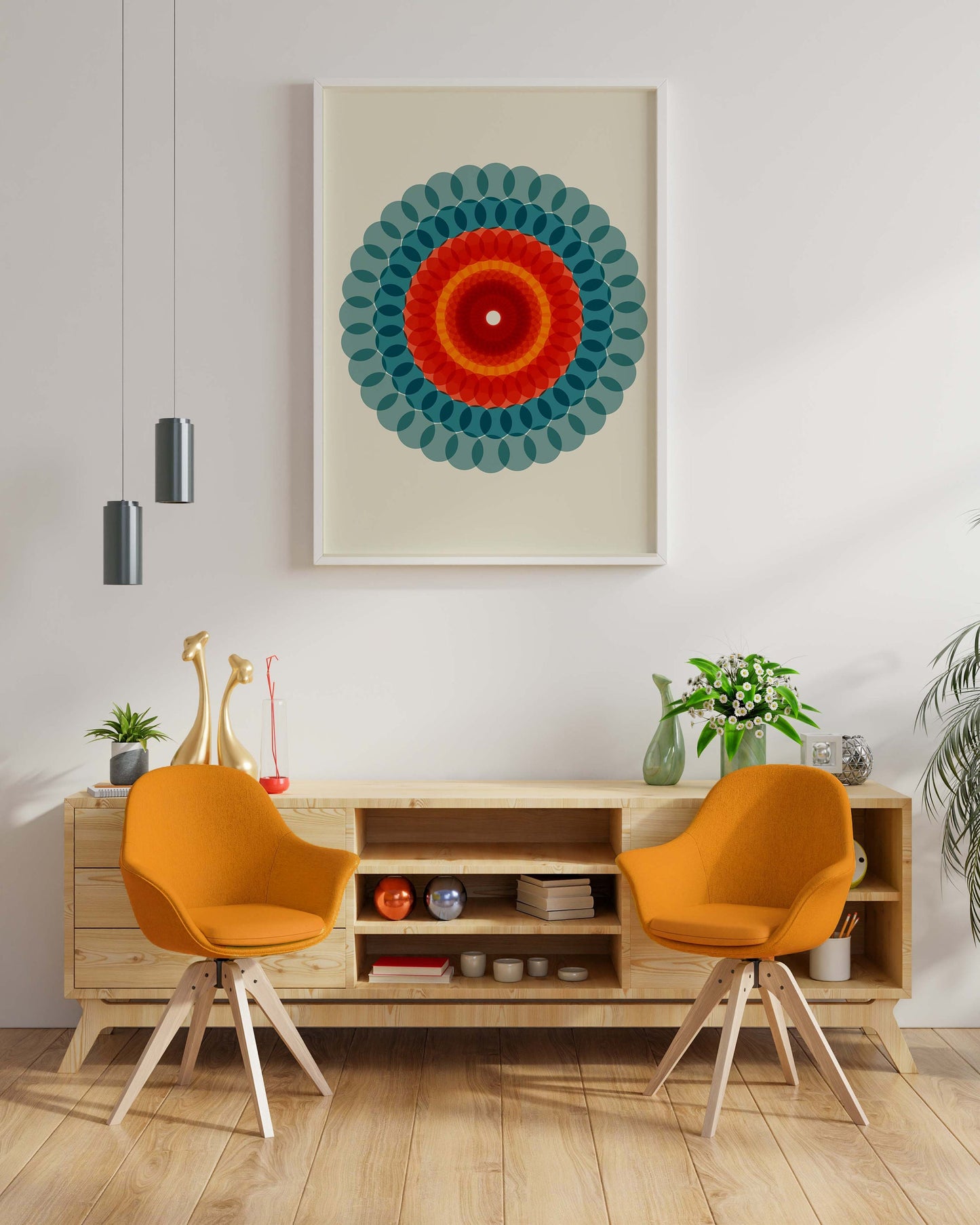 Set of 6 Colorful Mandala Wall Art Prints – Modern Boho Abstract Decor