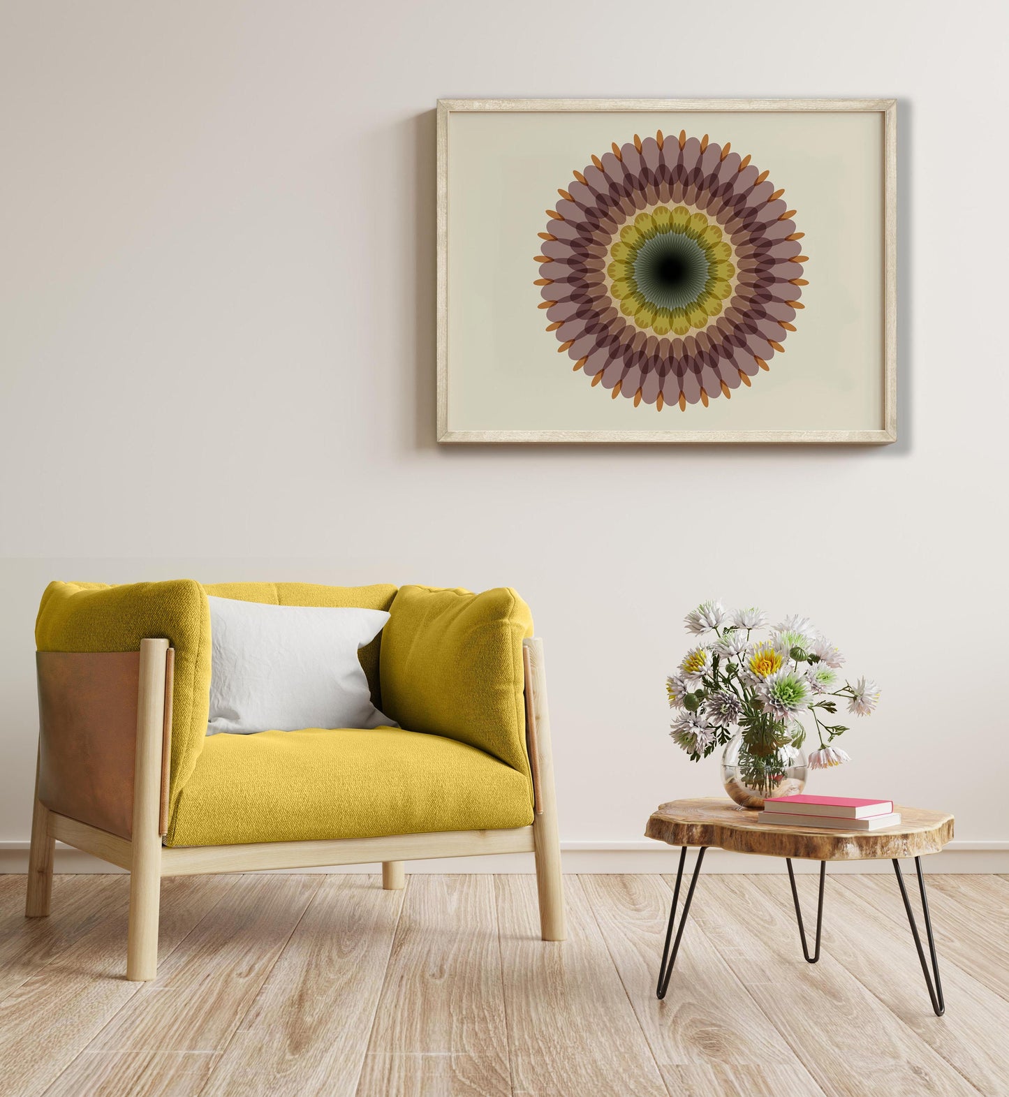 Boho Mauve Abstract Mandala Art Print