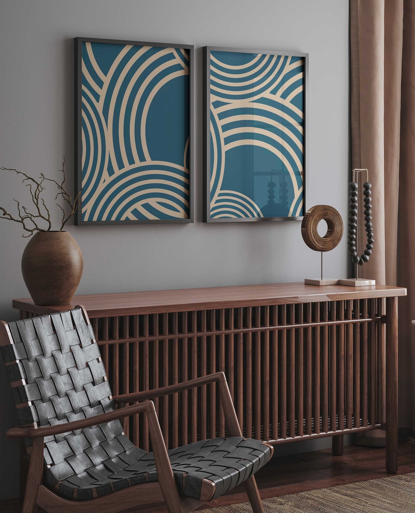 Set of 2 Cool Boys Bedroom Abstract Art Prints