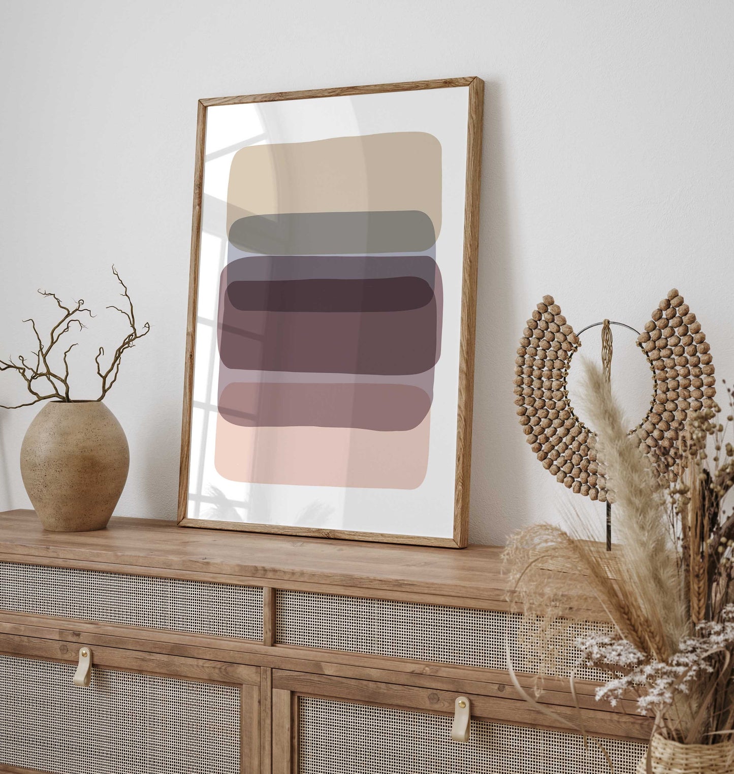 Set of 4 Boho Abstract Color Block Wall Art Prints