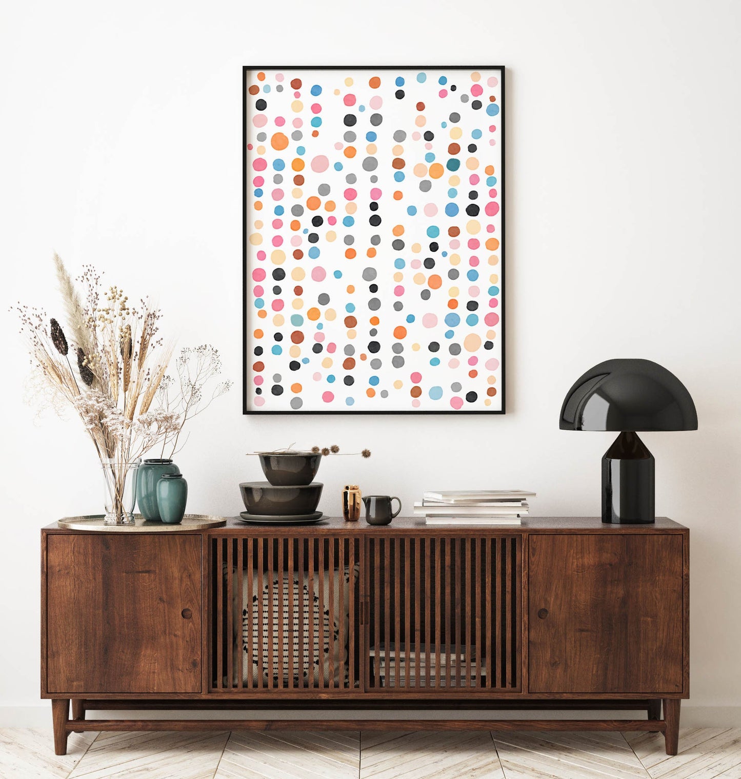 Fun Cute  and Colorful Watercolor Dots Art Print