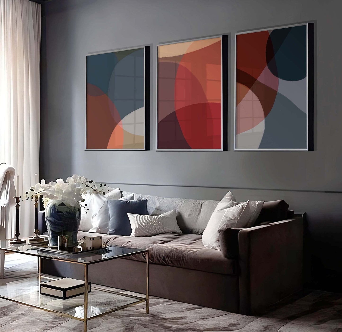 Set of 3 Boho Modern Abstract Wall Art Prints