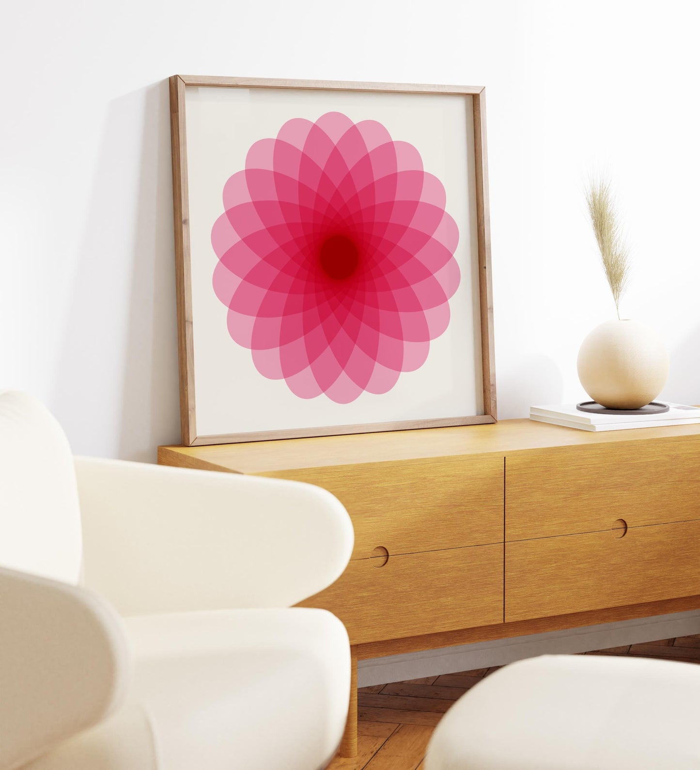Cool Hot Pink Mandala Square Wall Art Print