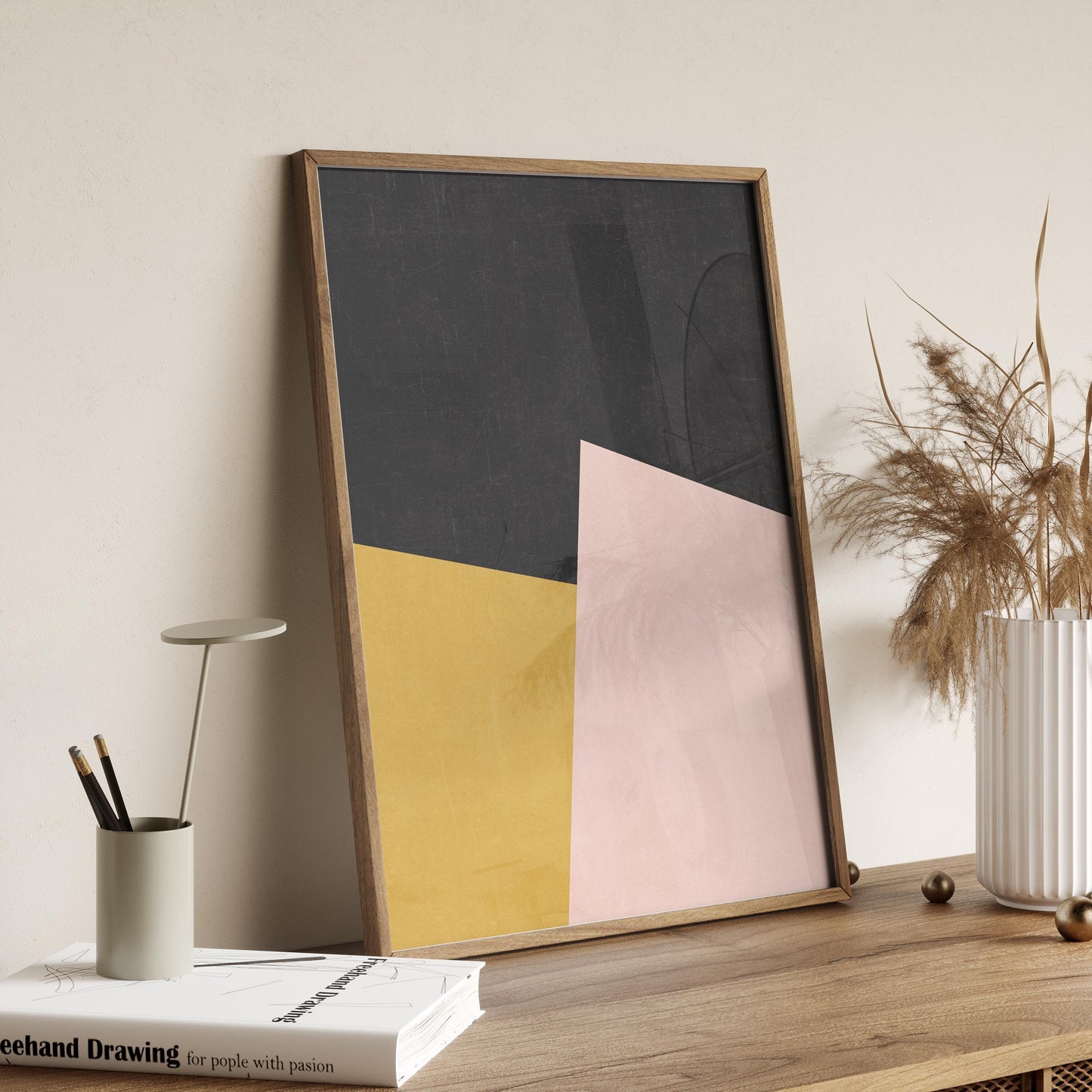 Set of 2 Boho Color Block Abstract Wall Art Prints