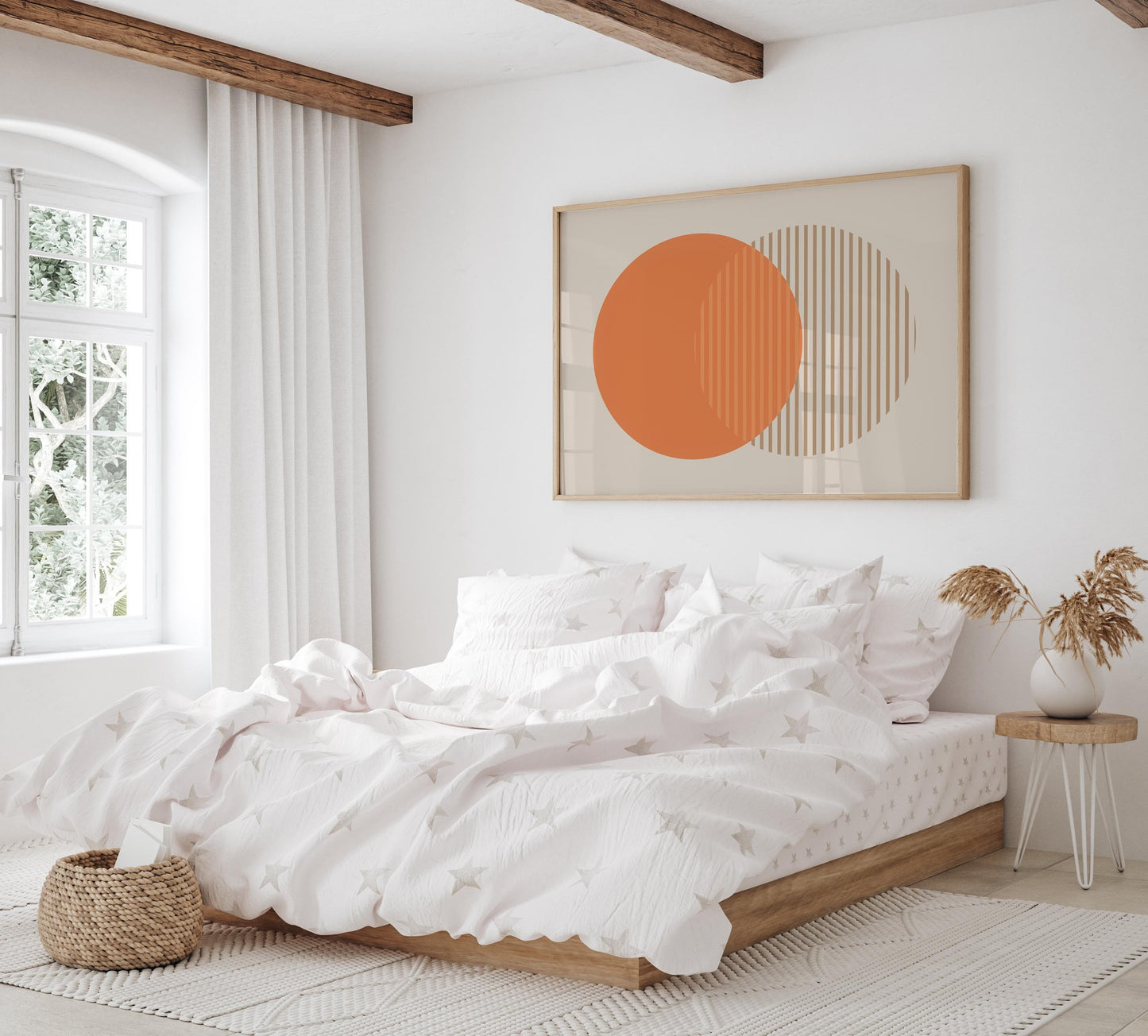 Cool Orange Mid Century Modern Art Print