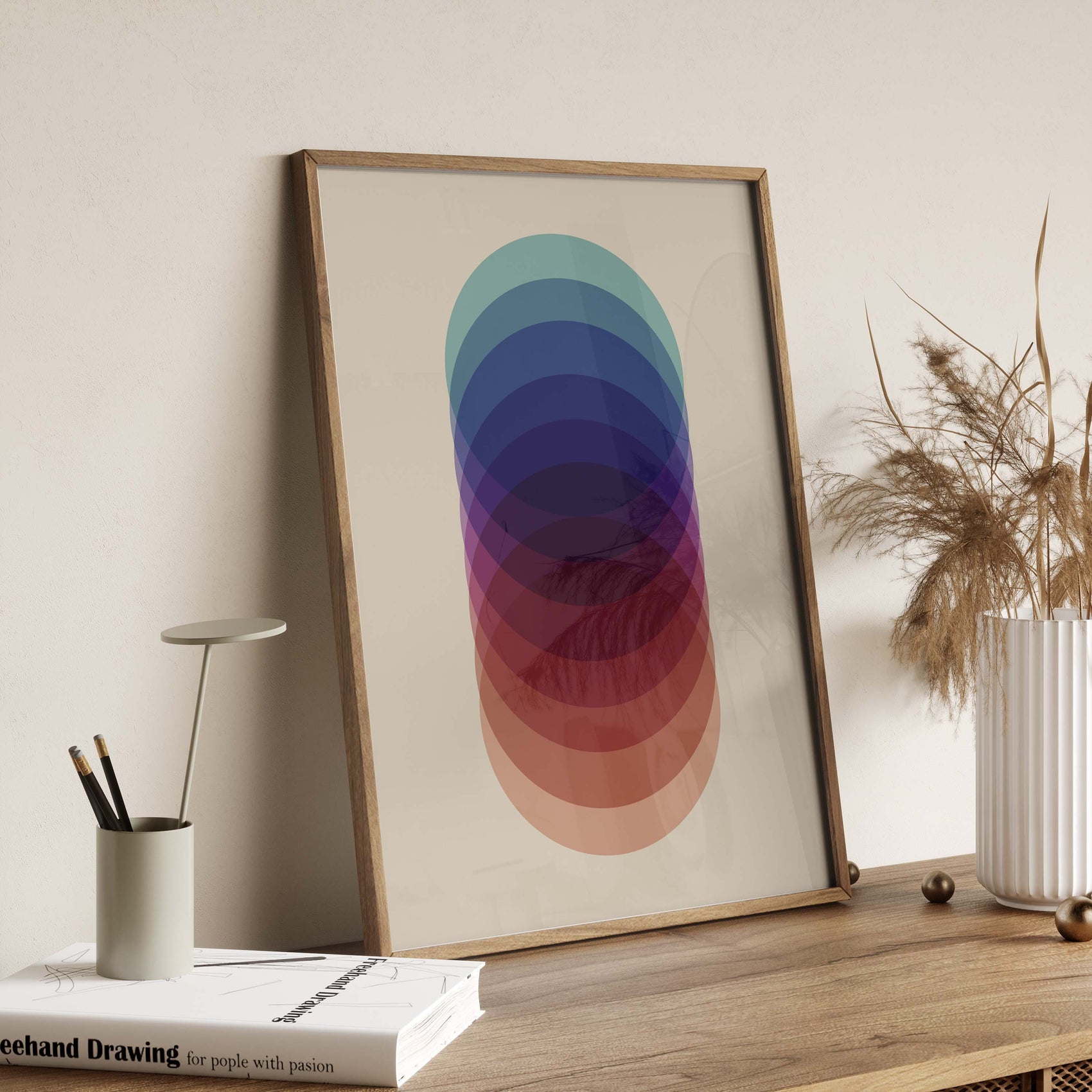 Colorful Mid Century Modern Art Print
