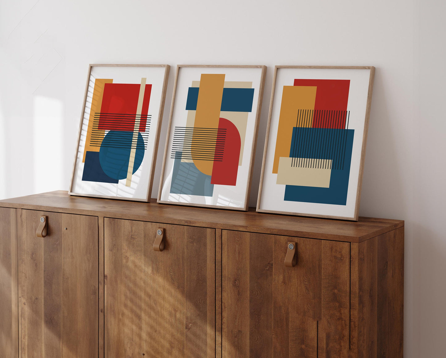 Set of 3 Bold and Colorful Abstract Art Prints