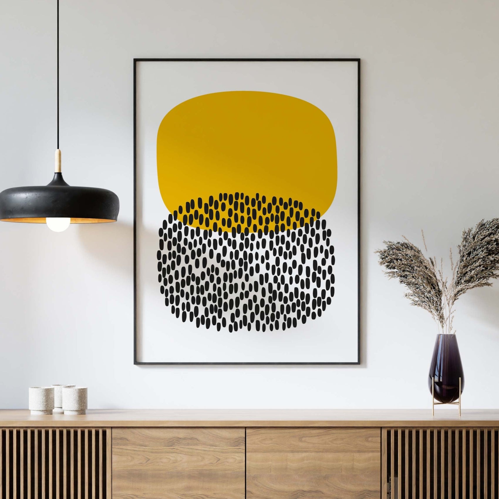 Fun Yellow Mid Century Modern Art Print