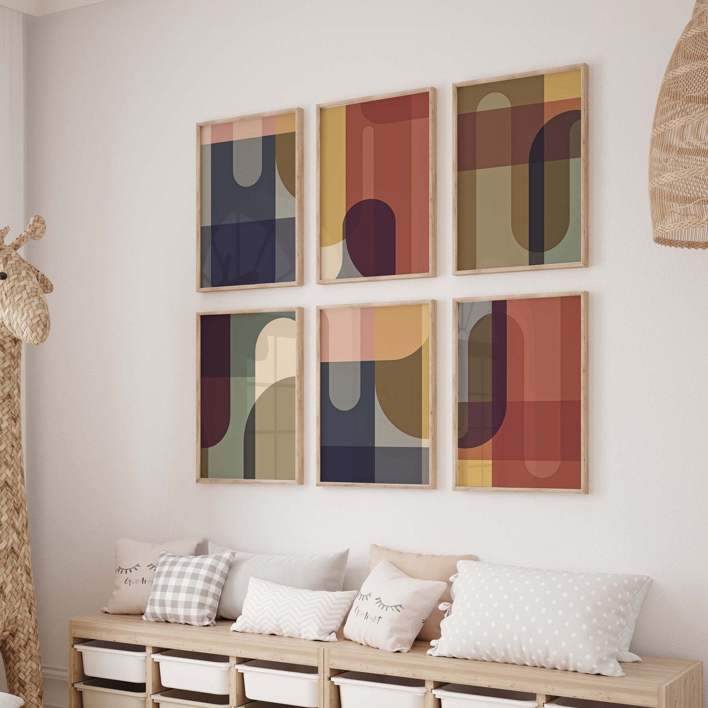 Set of 6 Modern Colorful Abstract Art Prints