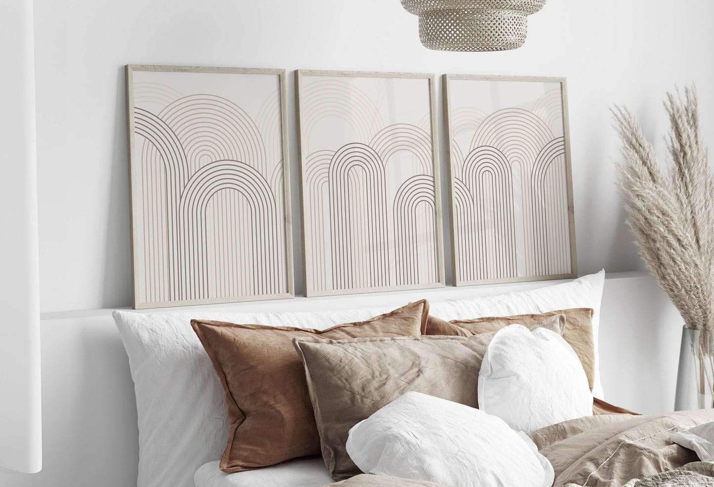 Set of 3 Boho Neutral Mid Century Modern Art Prints