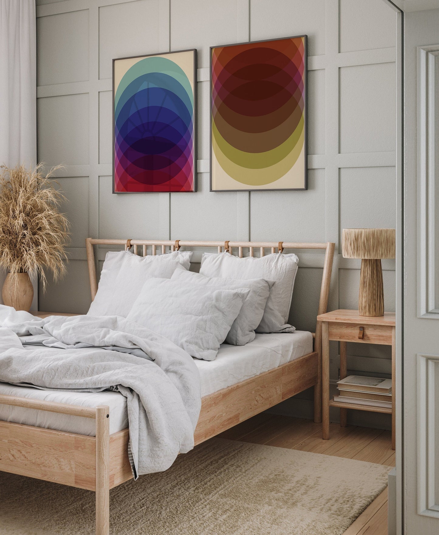 Set of 2 Modern and Colorful Abstract Art Prints