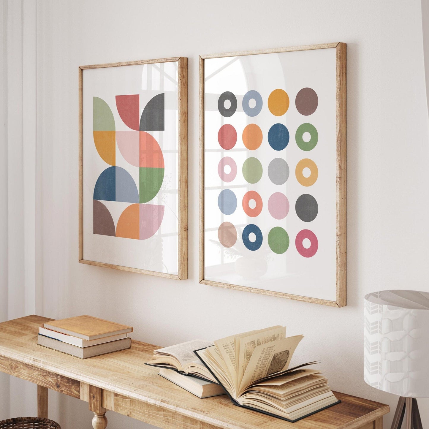 Set of 2 Fun Colorful Set of 2 Abstract Art Prints