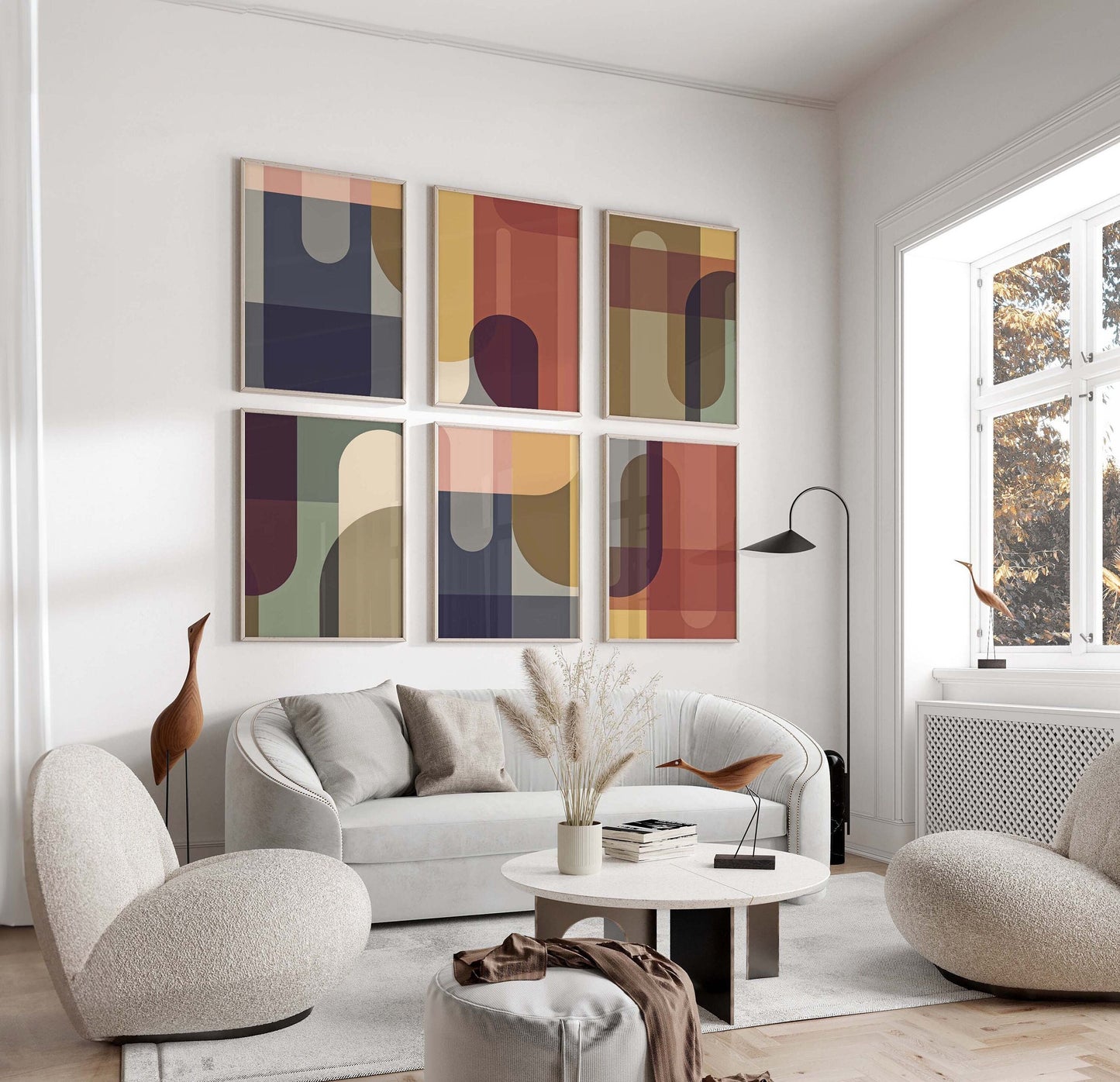 Set of 6 Modern Colorful Abstract Art Prints