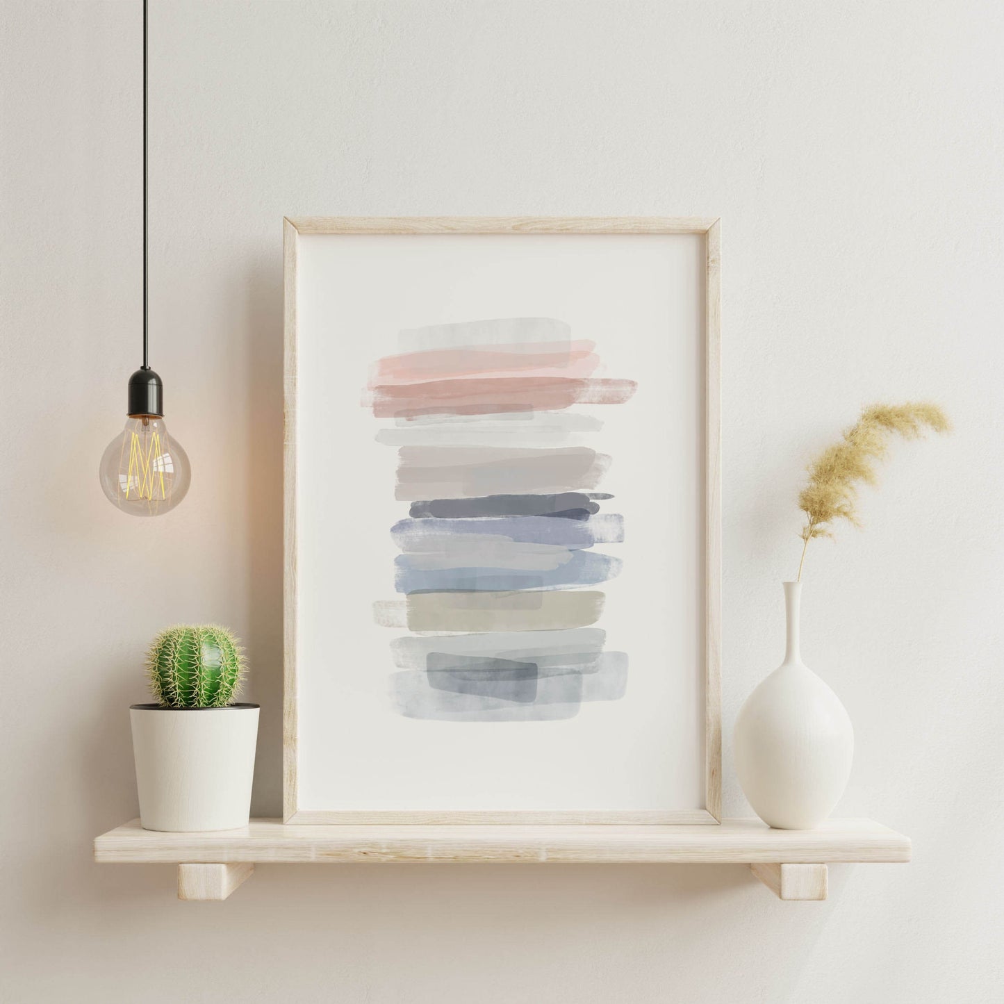 Set of 2 Pastel Colored Brush Stroke Wall Art Prints