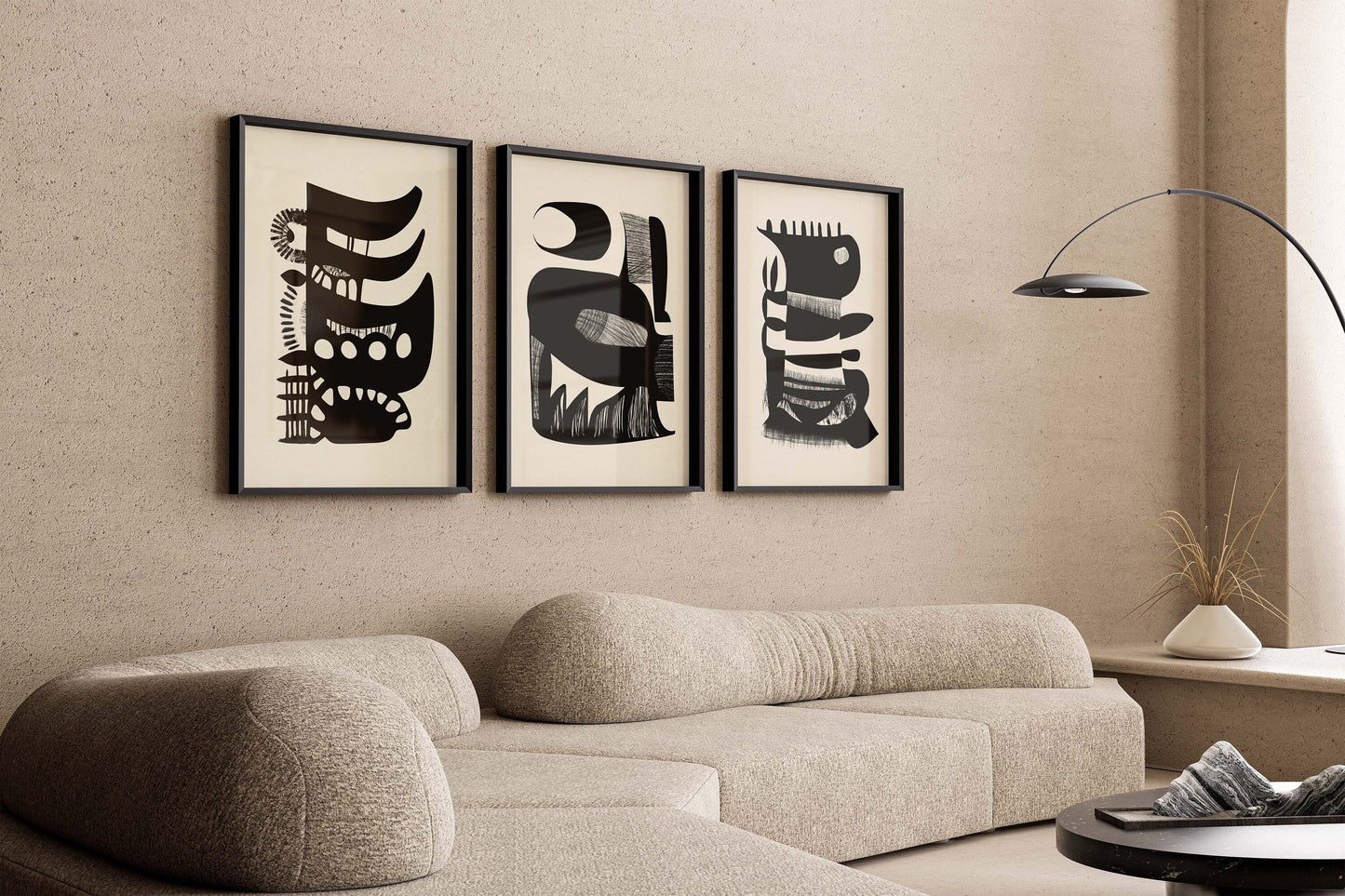 Set of 3 Cool Japandi Illustrations Wall Art Prints
