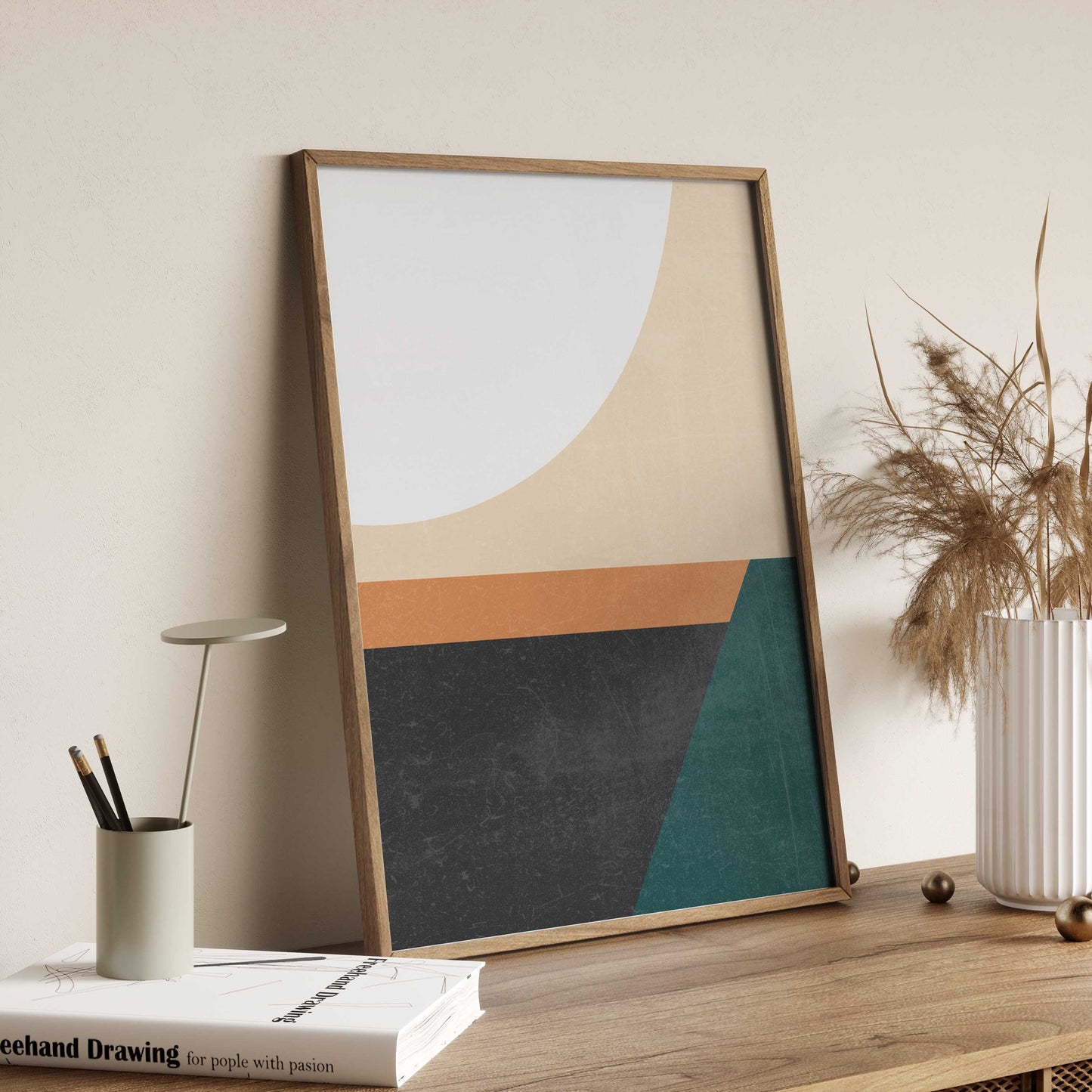 Set of 2 Colorful Mid Century Modern Art Prints