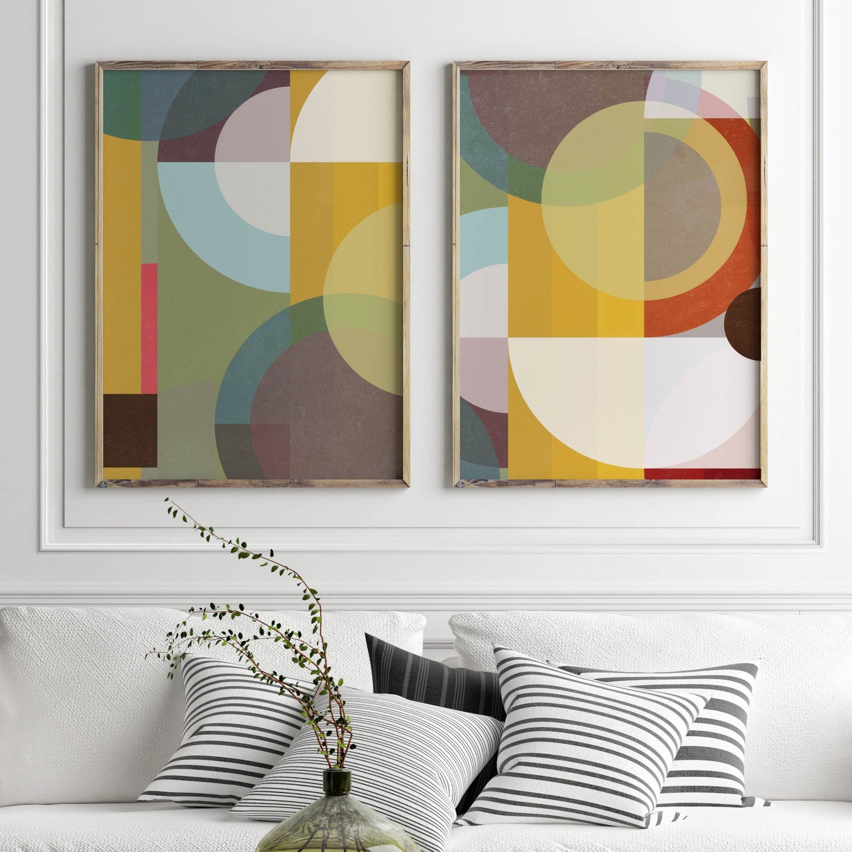 Set of 2 Modern Unique Abstract Prints