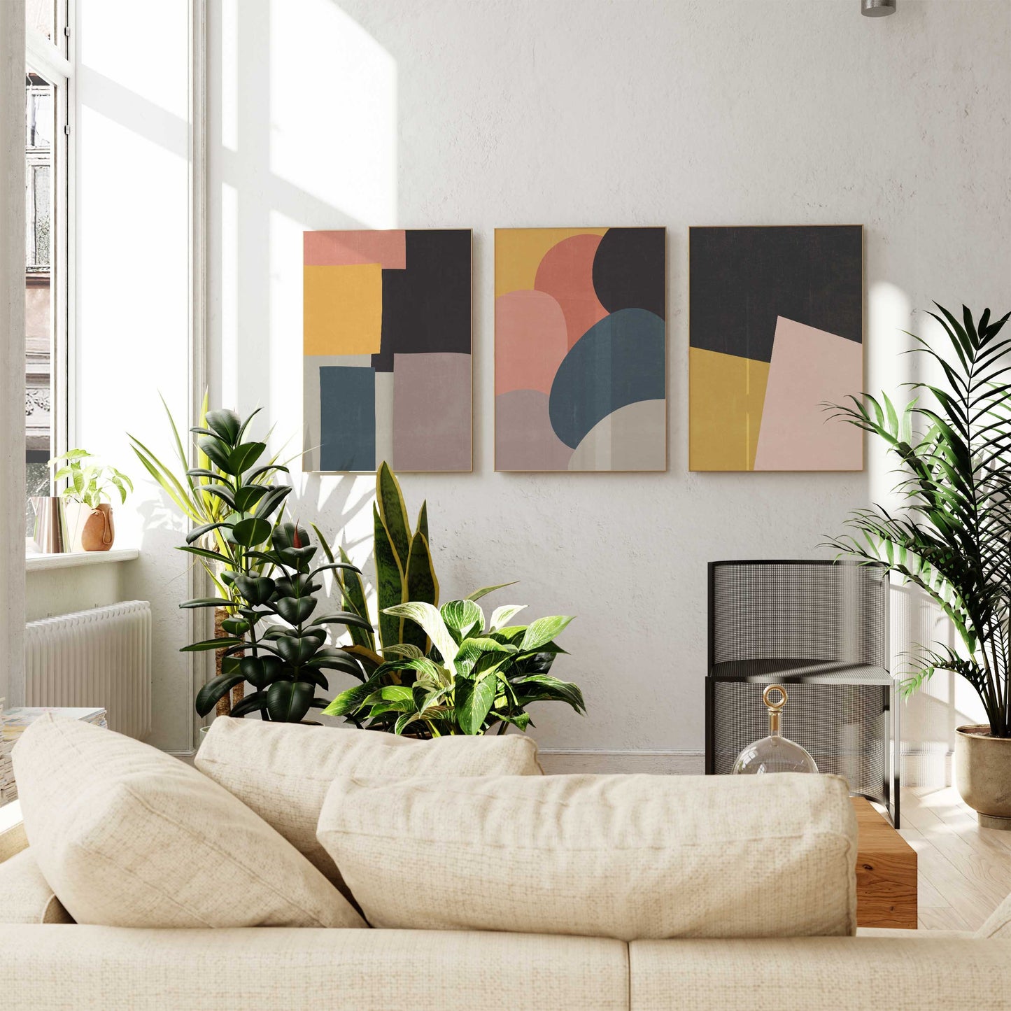 Set of 3 Modern Boho Art Abstract Digital Prints