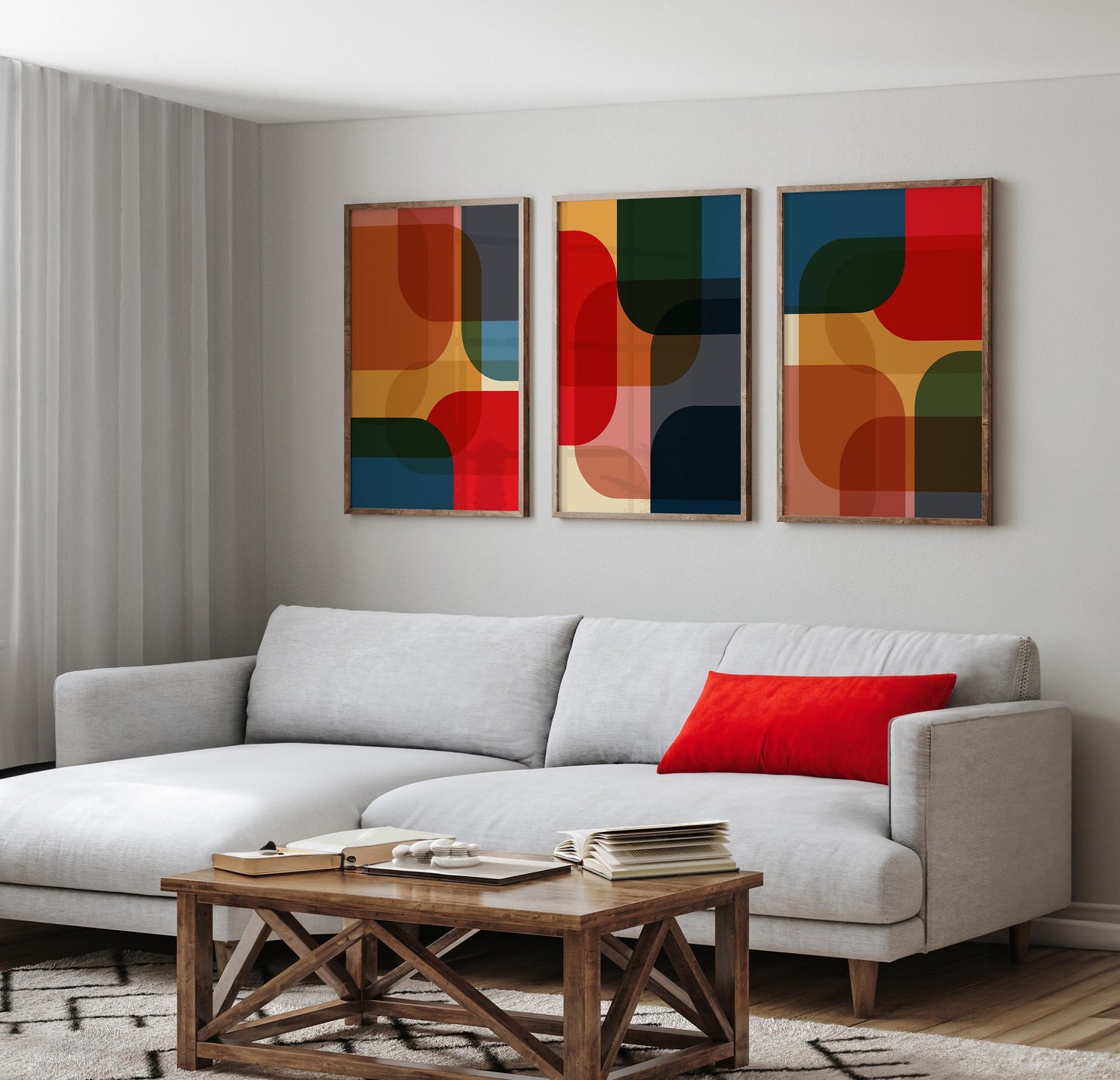 Set of 3 Abstract Colorful Modern Abstract Prints