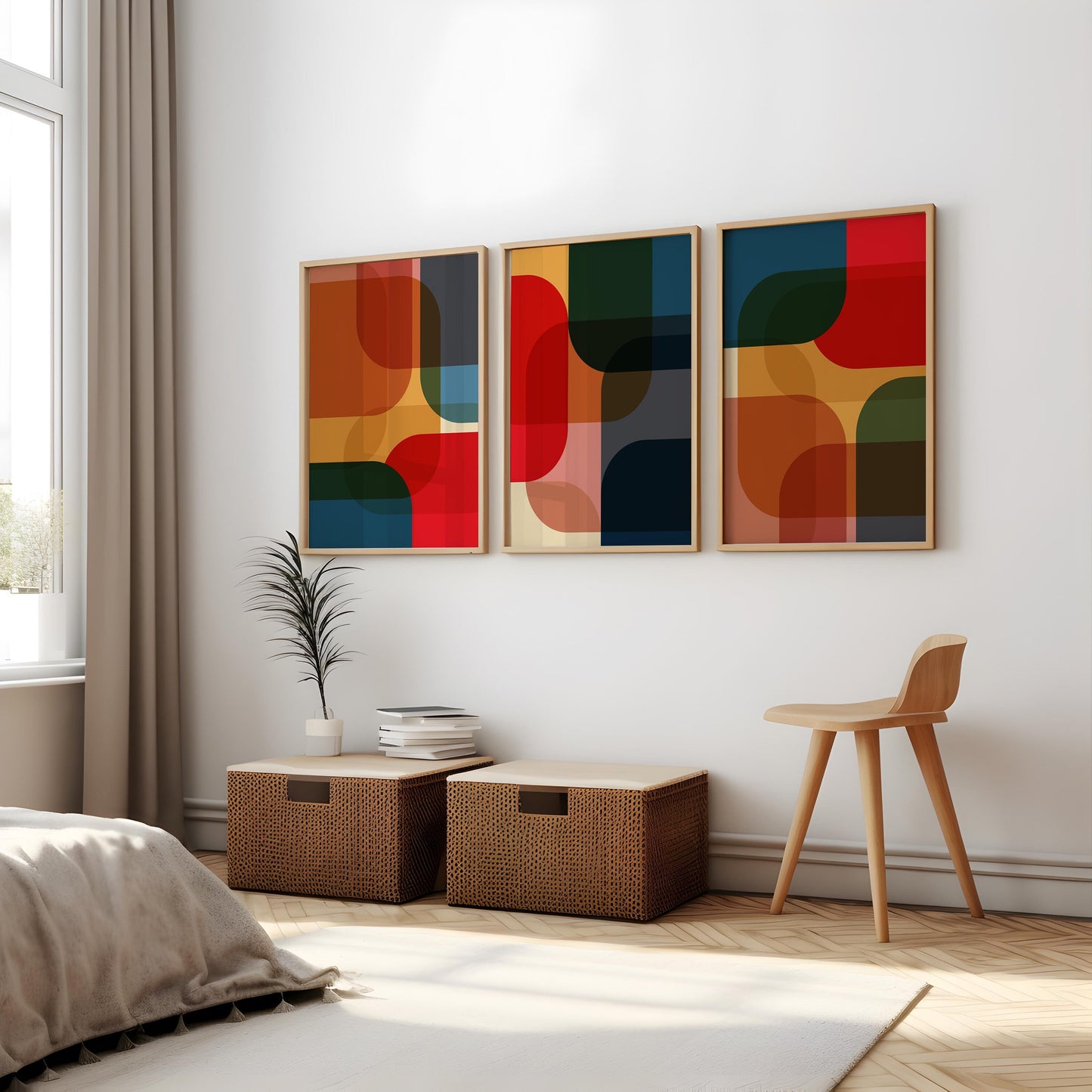 Set of 6 Colorful Bold Abstract Art Prints