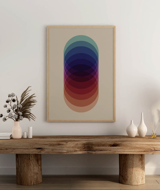 Colorful Mid Century Modern Art Print