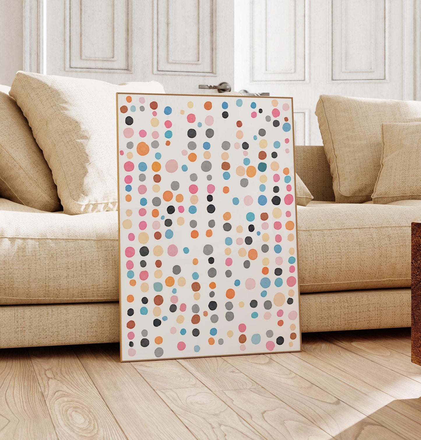 Fun Cute  and Colorful Watercolor Dots Art Print