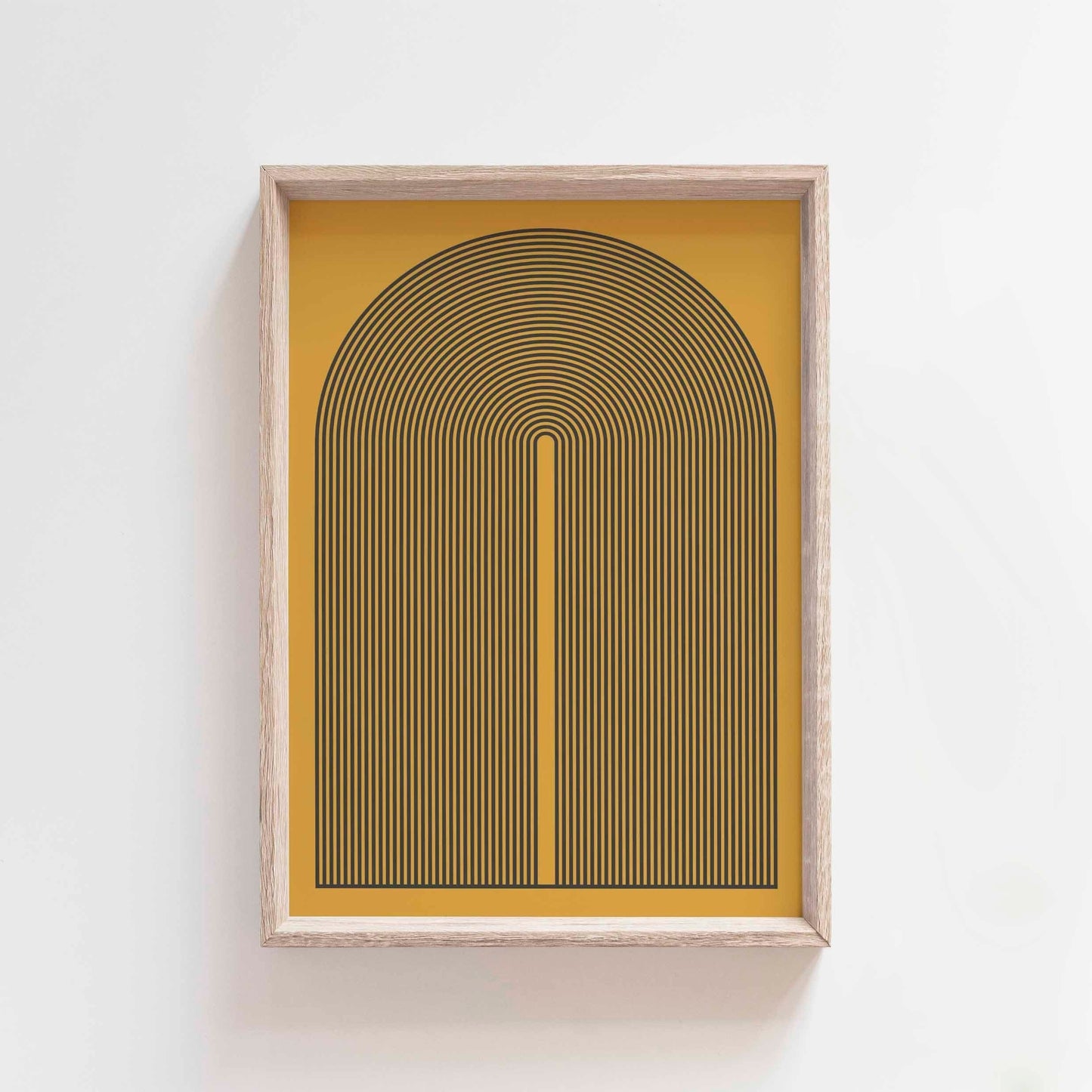 Cool Mustard Mid Century Arch Wall Art Print