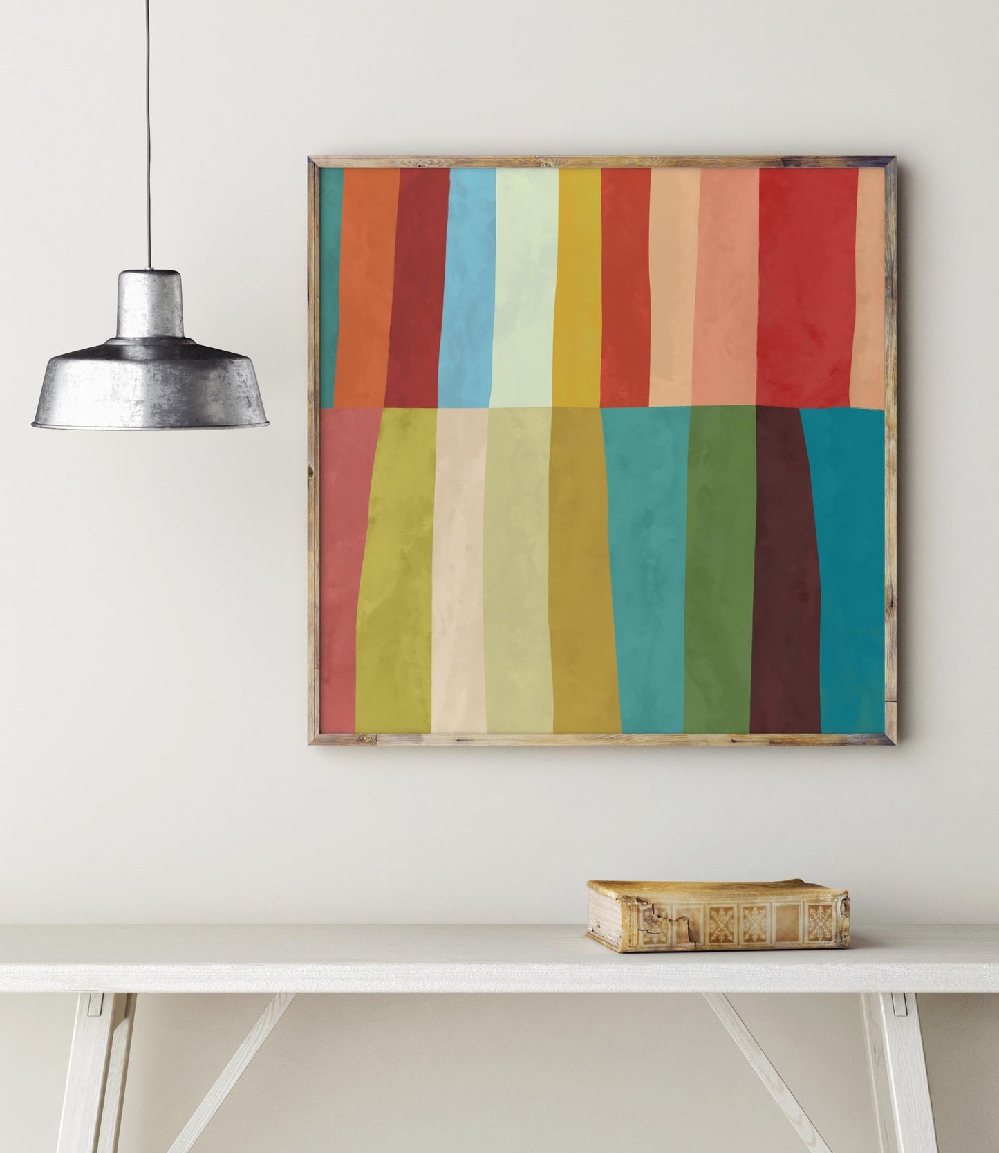 Colorful Striped Abstract Wall Art - Square Painting