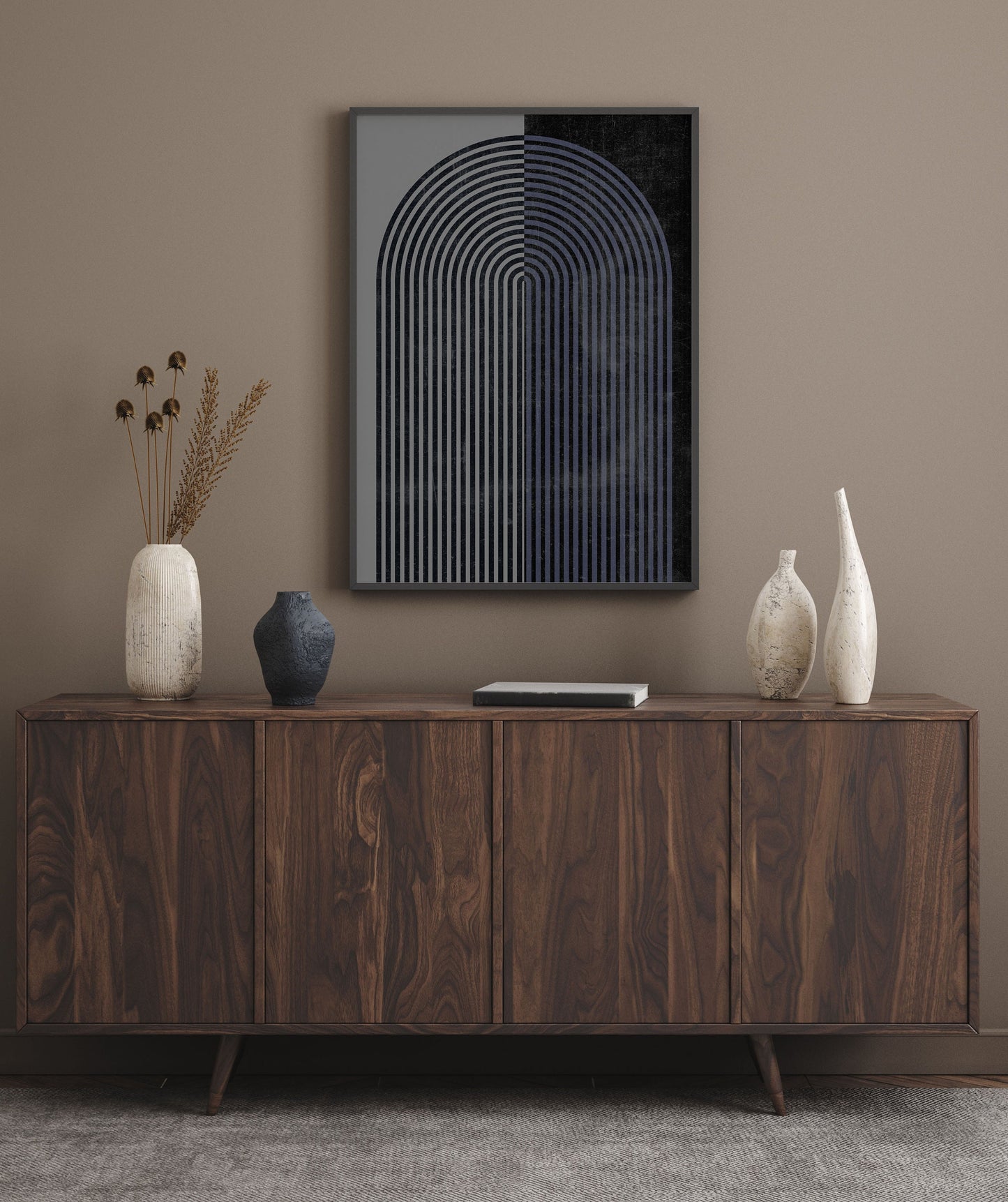 Cool Dark Mid Century Modern Arch Print