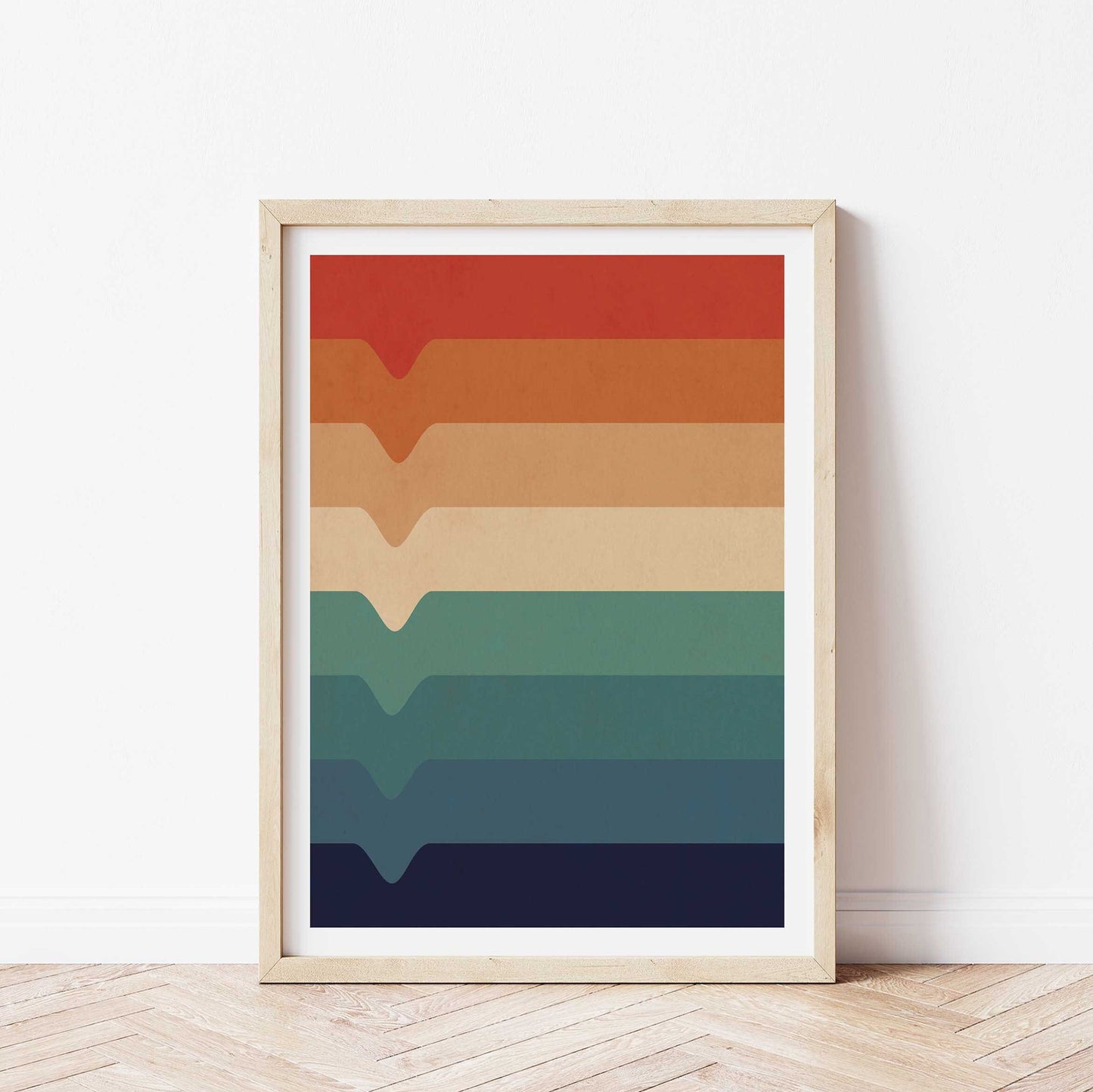 Boho Rainbow Colored Abstract - Striped Art Print