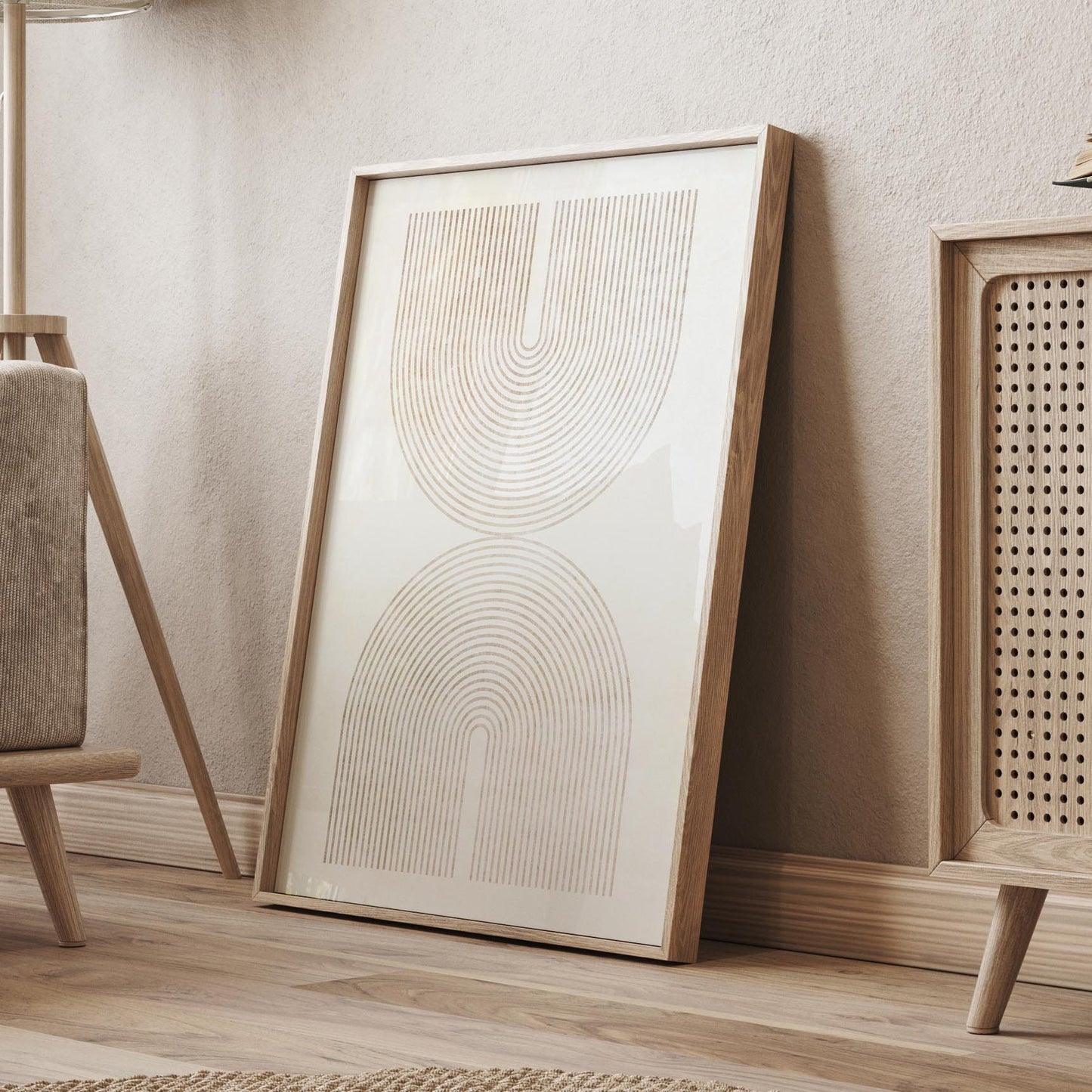 Set of 2 Boho Neutral Mid Century Modern Art Prints