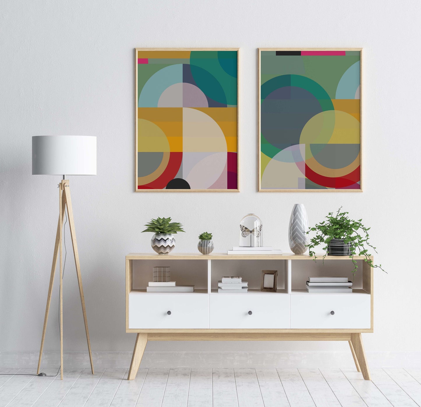 Set of 2 Fun Modern Abstract Art Prints