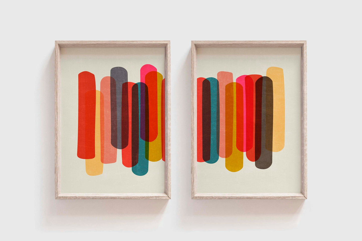 Set of 2 Bold Colorful Fun Art Abstract Prints