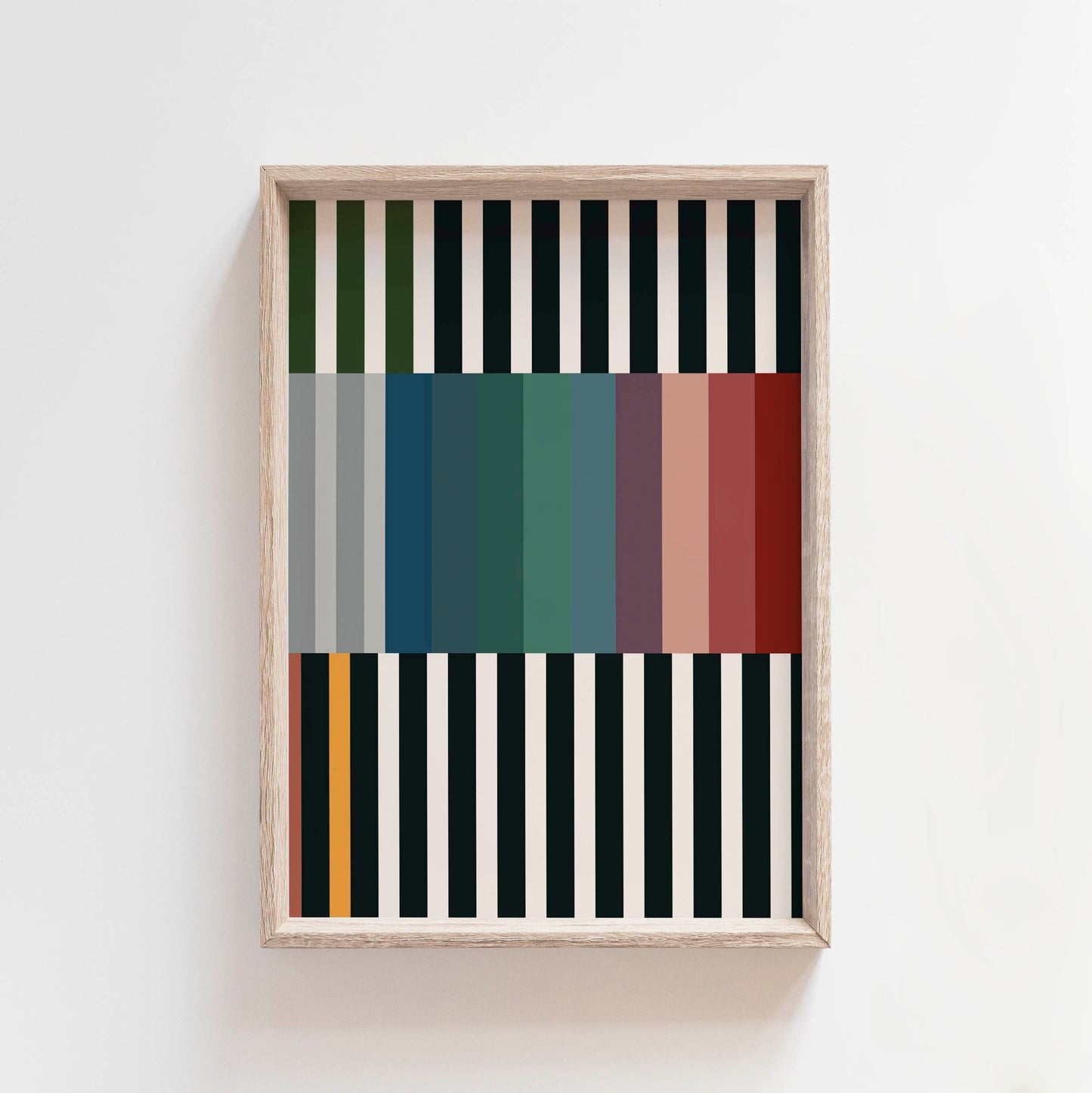 Bold Colorful Striped Abstract Wall Art Print