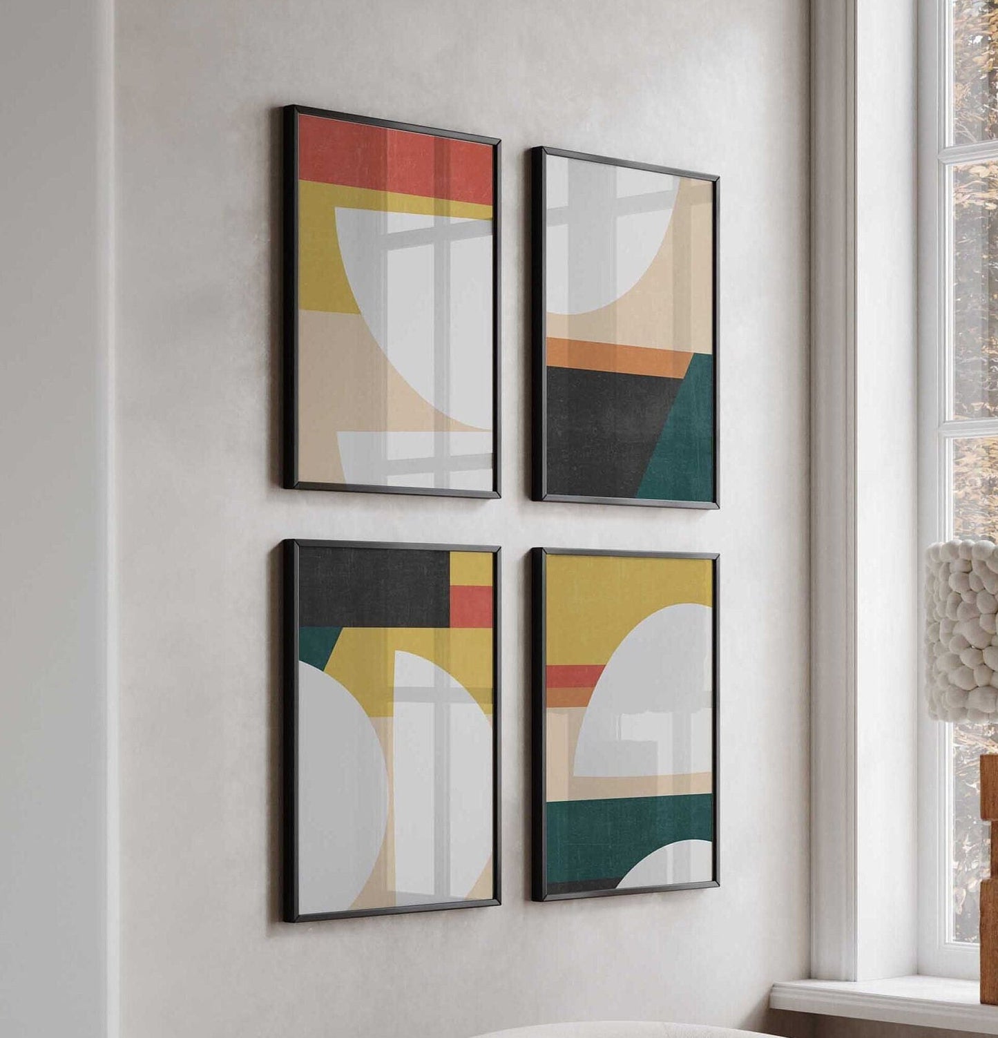 Set of 4 Mid Century Modern Colorful Gallery Prints